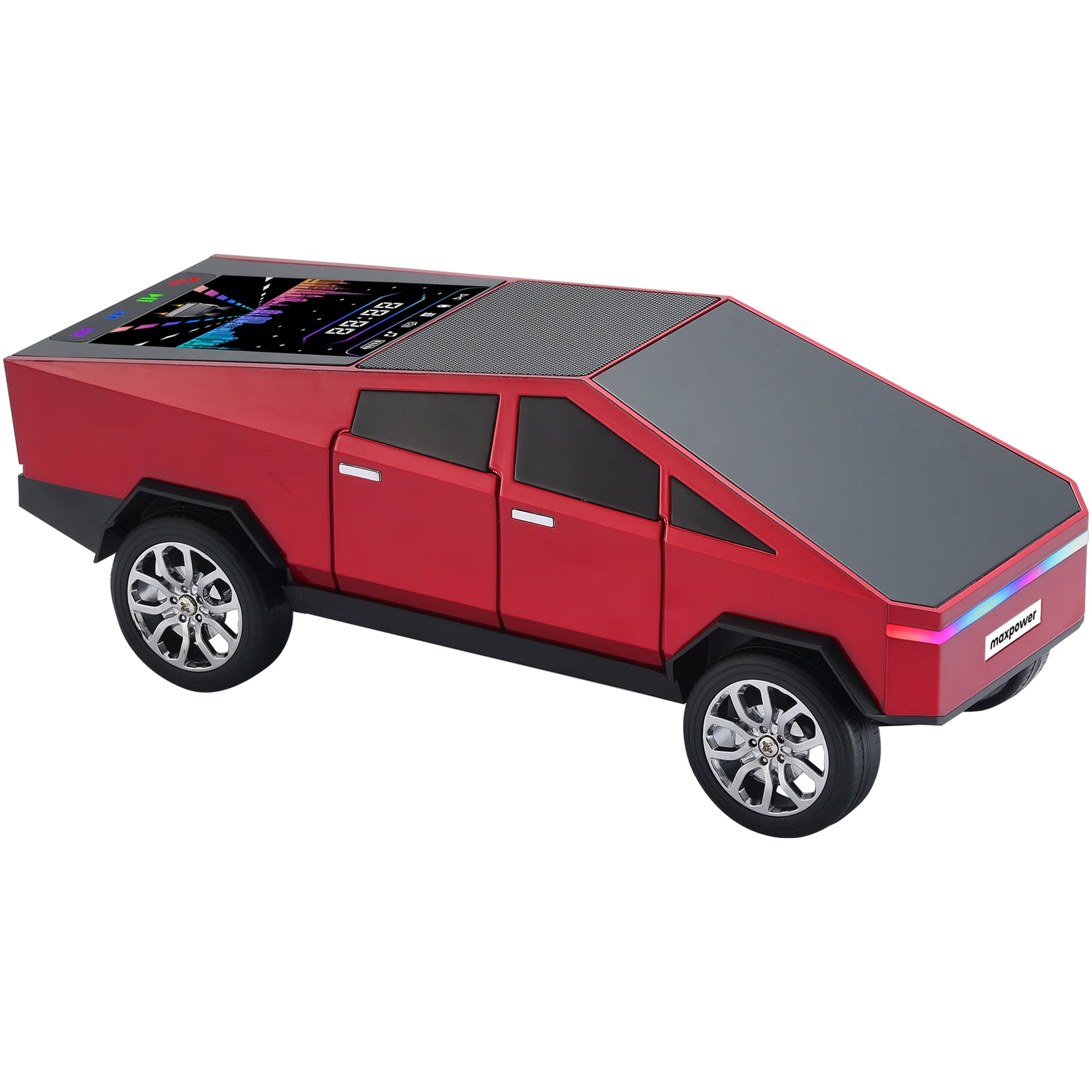 Max Power Cybertruck Wireless Bluetooth Speaker with Front LED Lights, Silver - VMInnovations