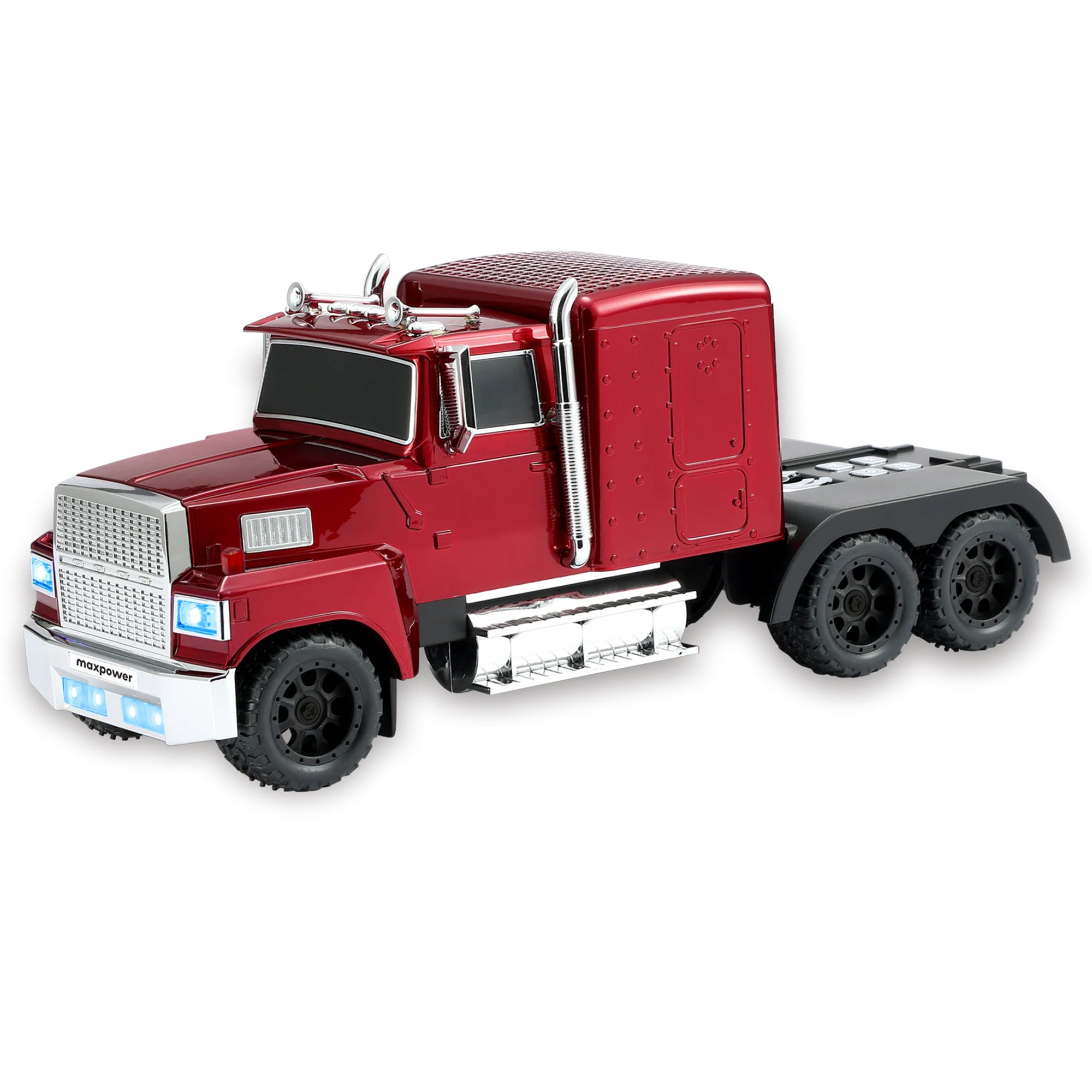 Max Power Semi Truck Bluetooth Speaker, Wireless Big Rig Vehicle Stereo, Red - VMInnovations