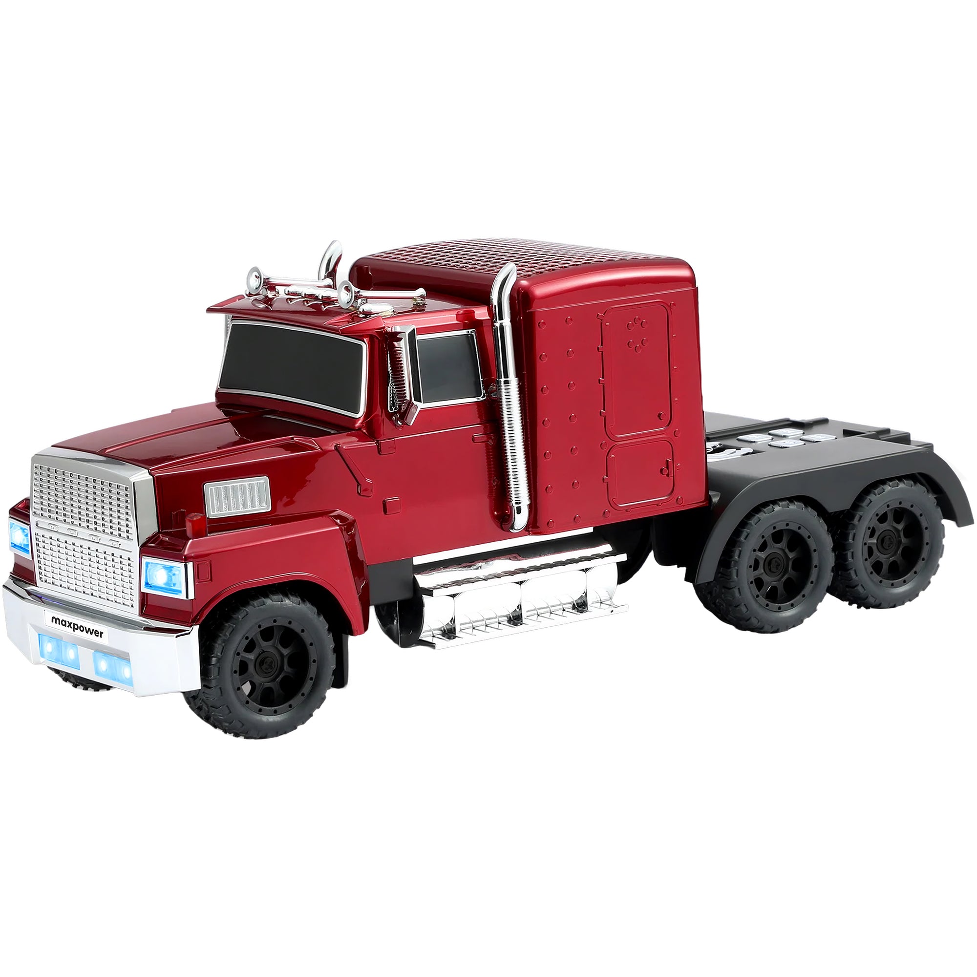 Max Power Semi Truck Bluetooth Speaker, Wireless Big Rig Vehicle Stereo, Red - VMInnovations