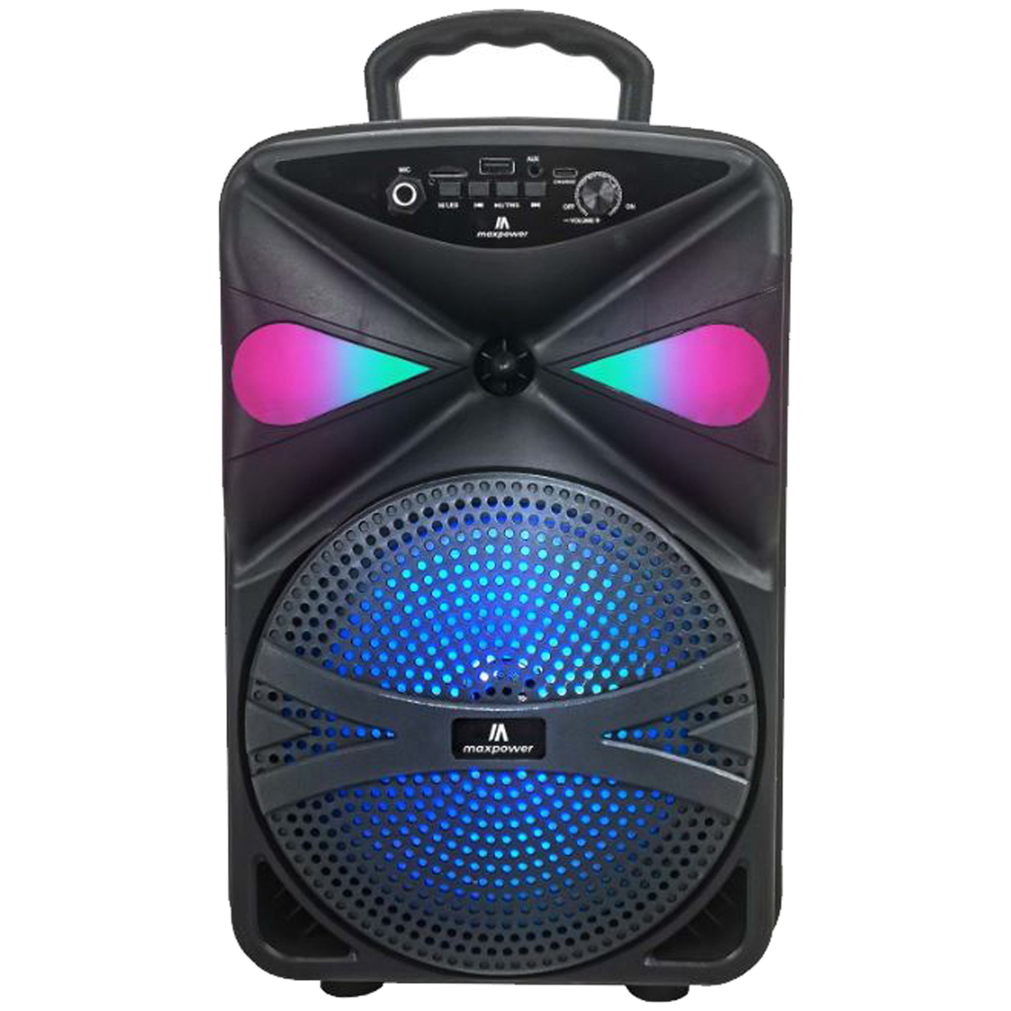 Max Power MPD827 Karaoke Bluetooth Speaker with 8" Woofer, Mic and Carry Handle - VMInnovations