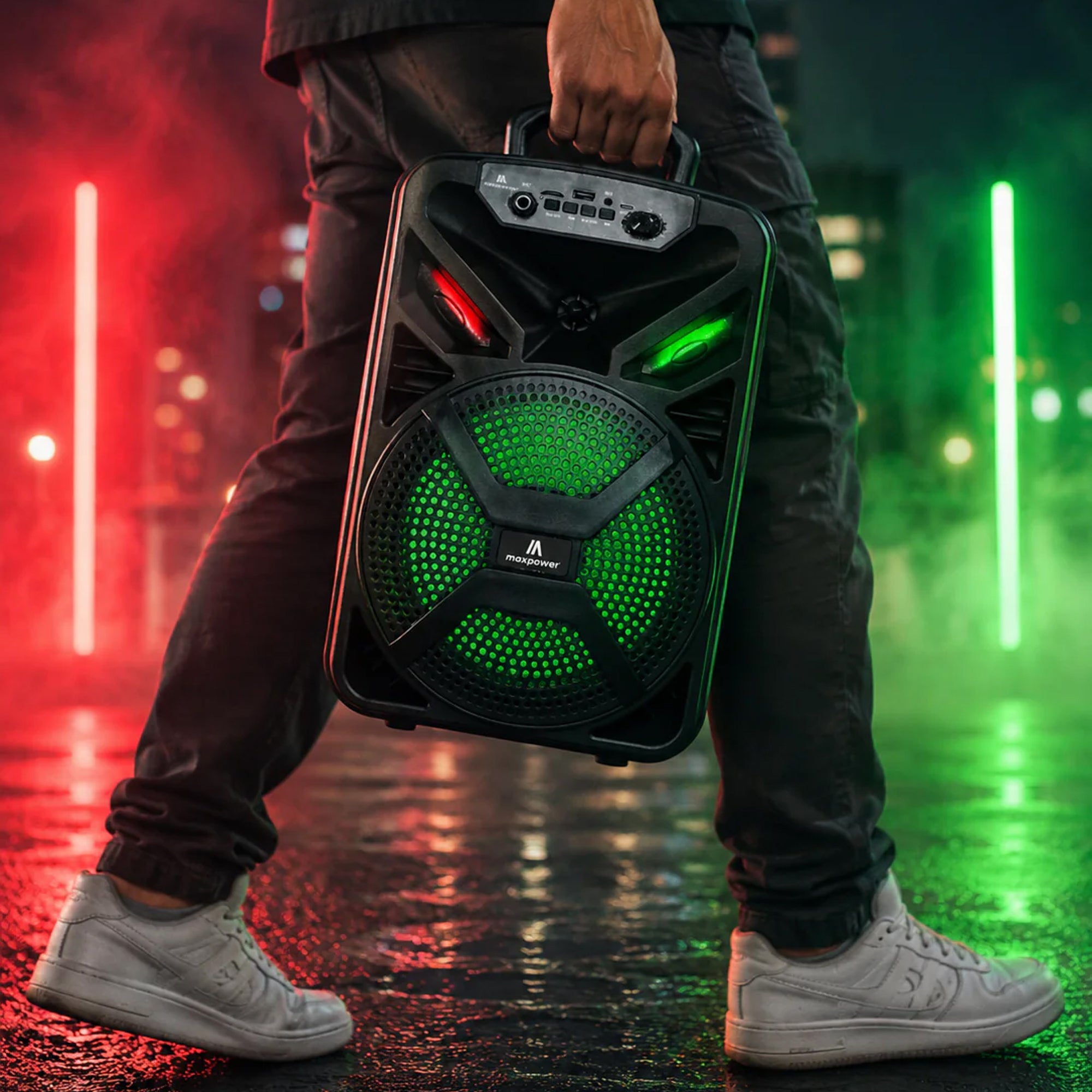 Max Power MPD829 Karaoke Bluetooth Speaker with 8" Woofer, Mic and Carry Handle - VMInnovations