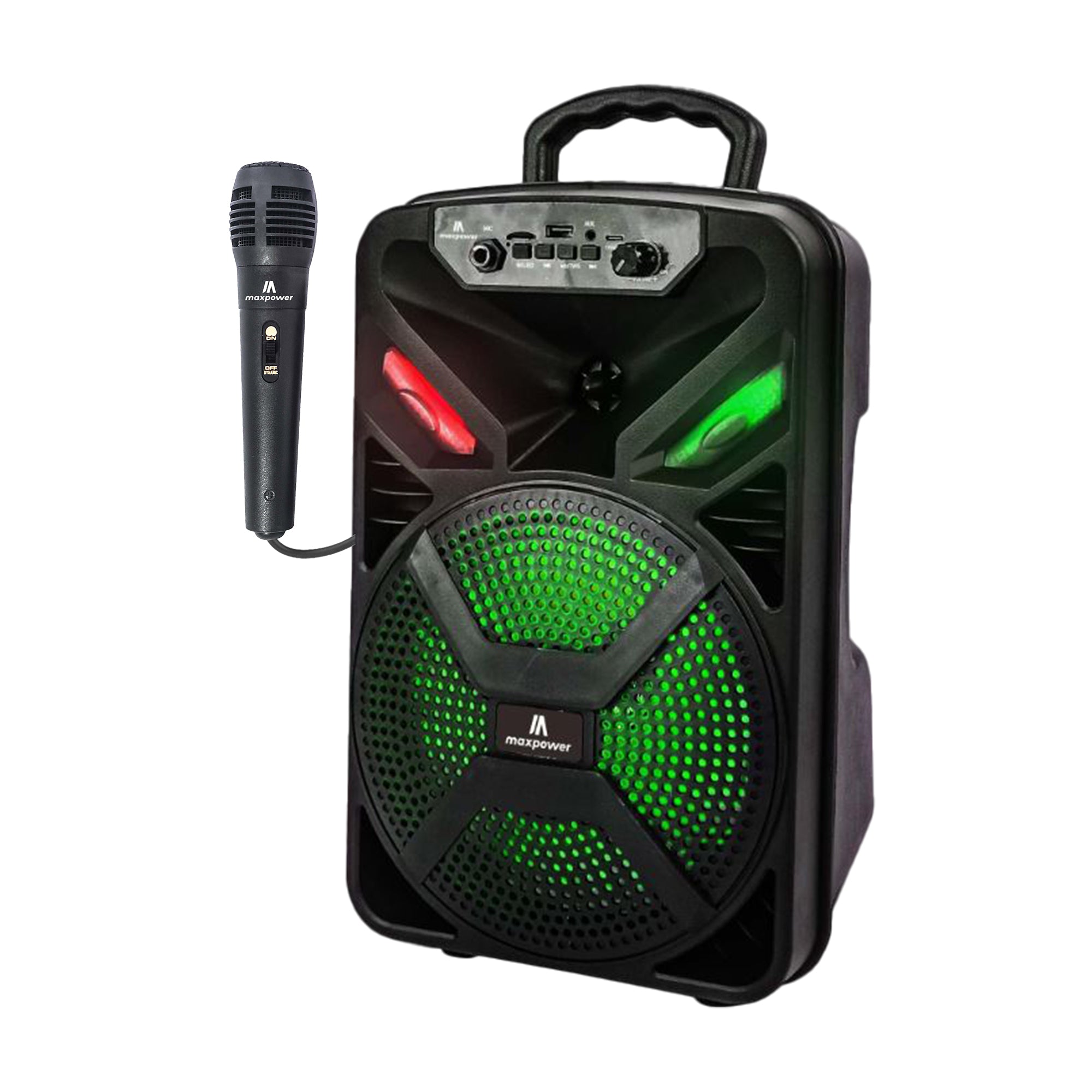 Max Power MPD829 Karaoke Bluetooth Speaker with 8" Woofer, Mic and Carry Handle - VMInnovations