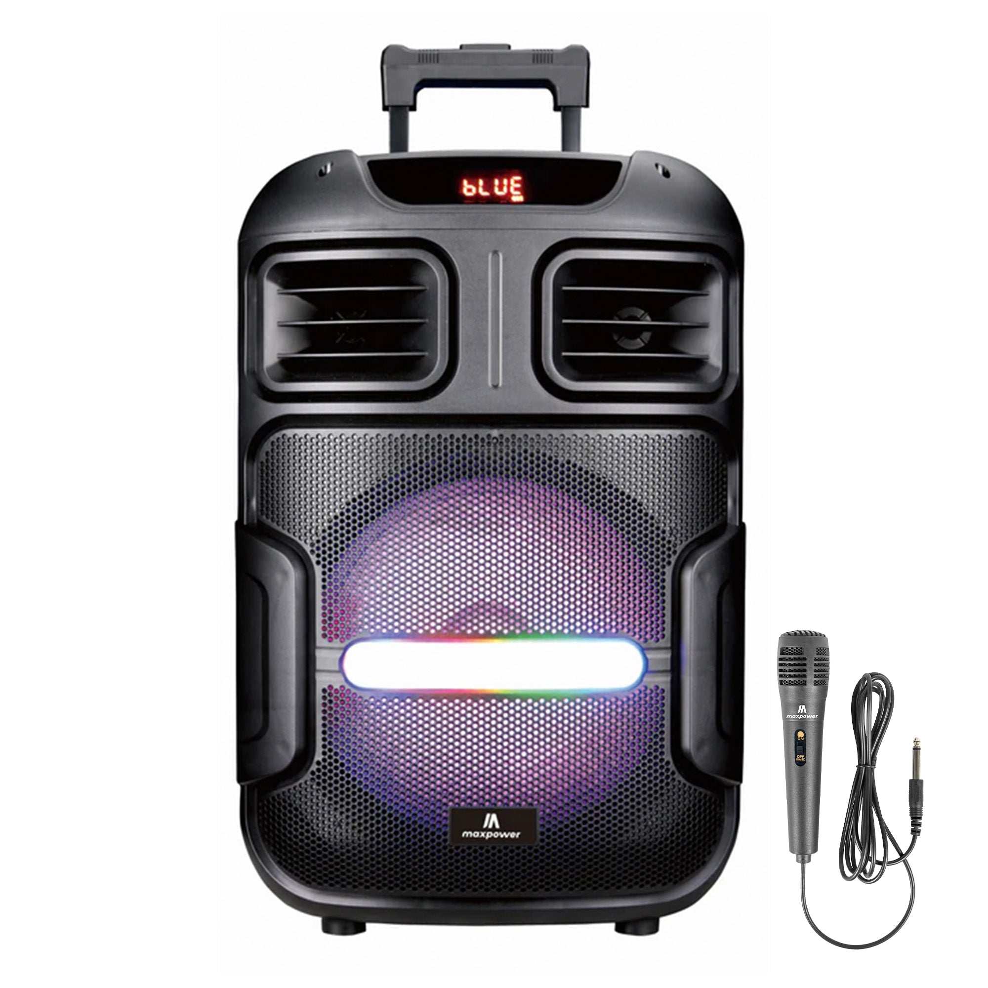 Max Power MPD592 Omnia 12" Portable Karaoke DJ Speaker with Microphone & Wheels - VMInnovations