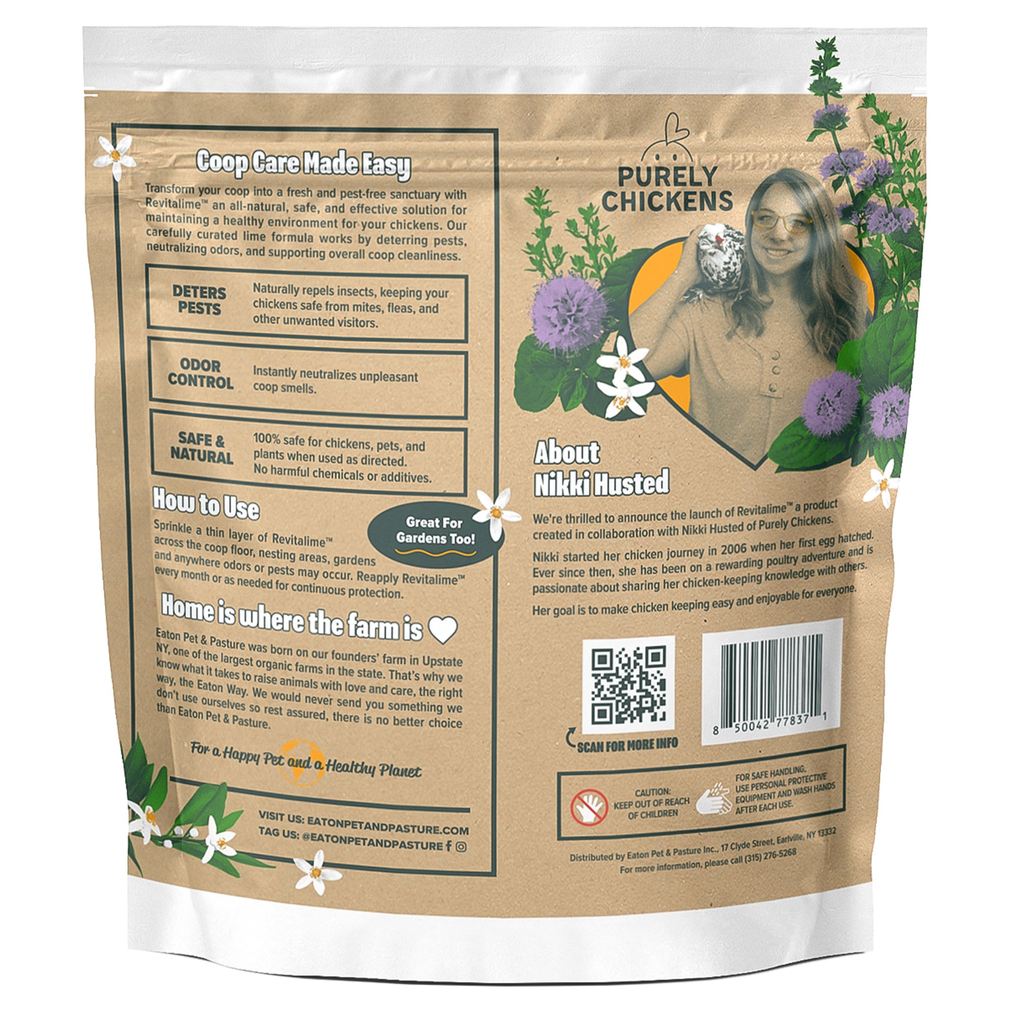 Eaton Pet and Pasture Revitalime Natural Coop Freshener for Chickens, 5 Lbs - VMInnovations
