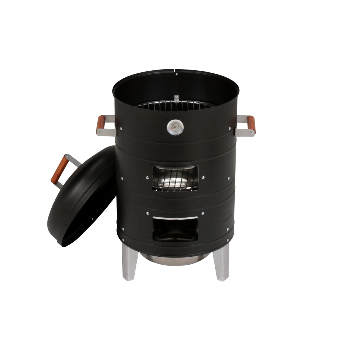 Americana Charcoal Water Smoker, Vertical Outdoor BBQ, 351 sq in, Black - VMInnovations