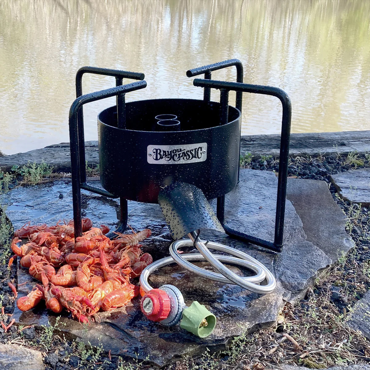 Bayou Classic Dual Jet Cooker, Propane Burner for Large Stockpots,(Open Box)