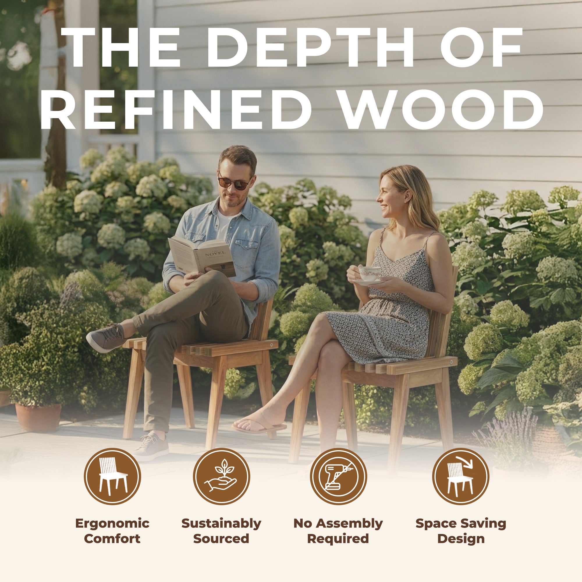 Melino 20 Inch 3-in-1 Convertible Acacia Wood Bench for Indoors and Outdoors - VMInnovations