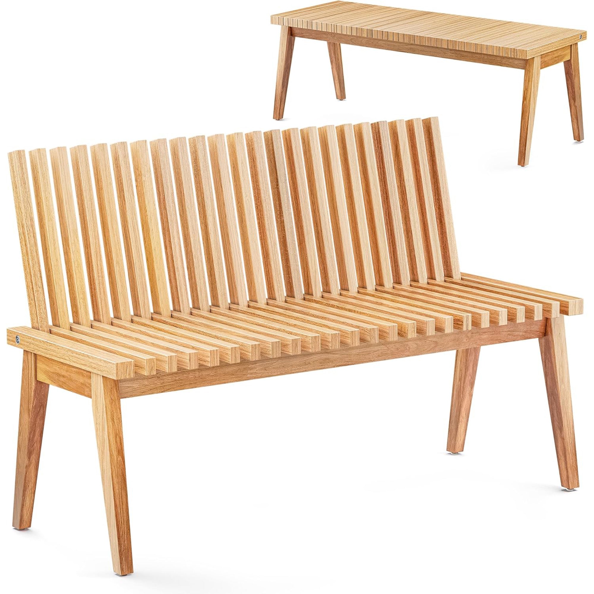 Melino 47 Inch 3-in-1 Convertible Acacia Wood Bench for Indoors and Outdoors