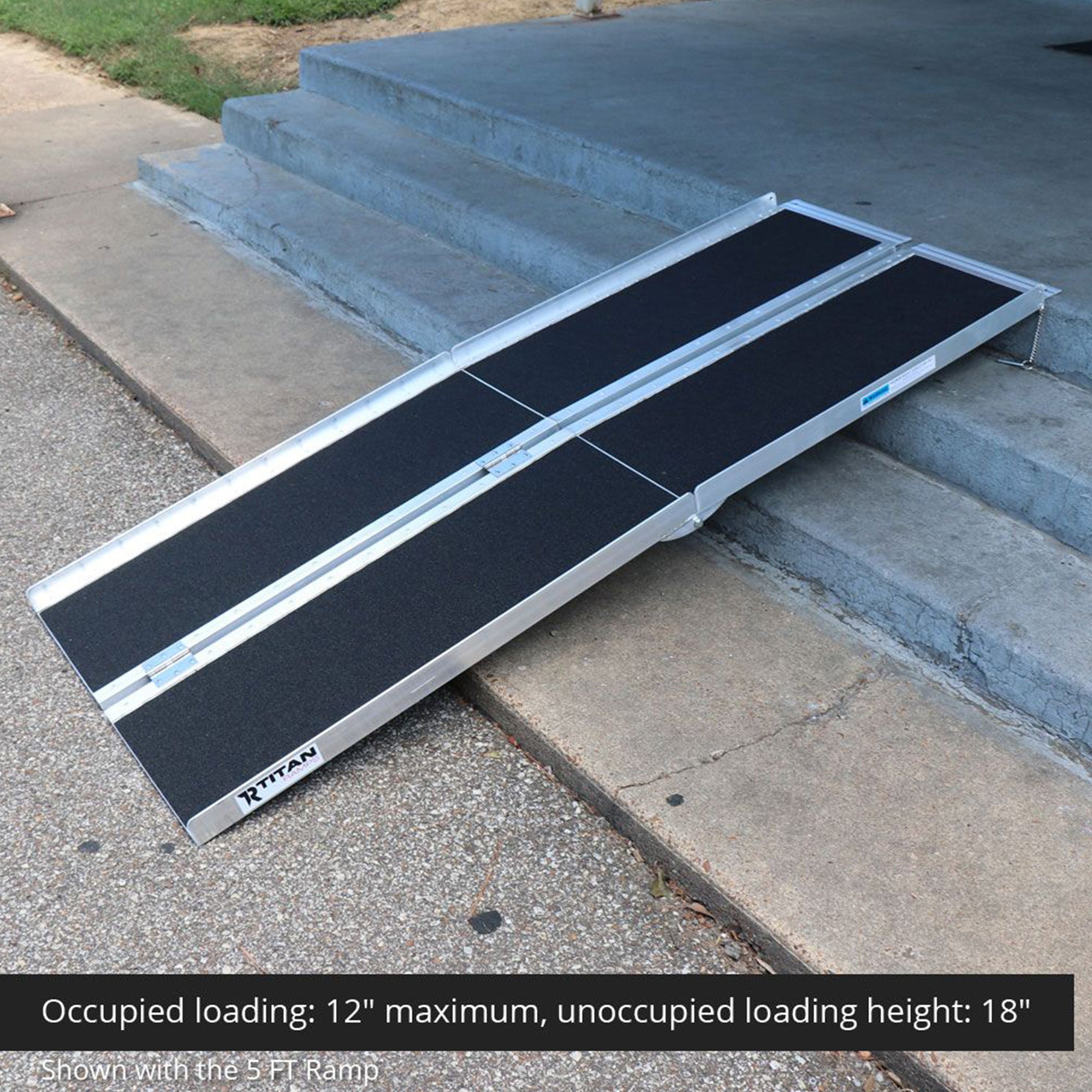 Titan Ramps 6 Foot Multi-Fold Aluminum Wheelchair Ramp, 600 Pound Cap (Open Box)