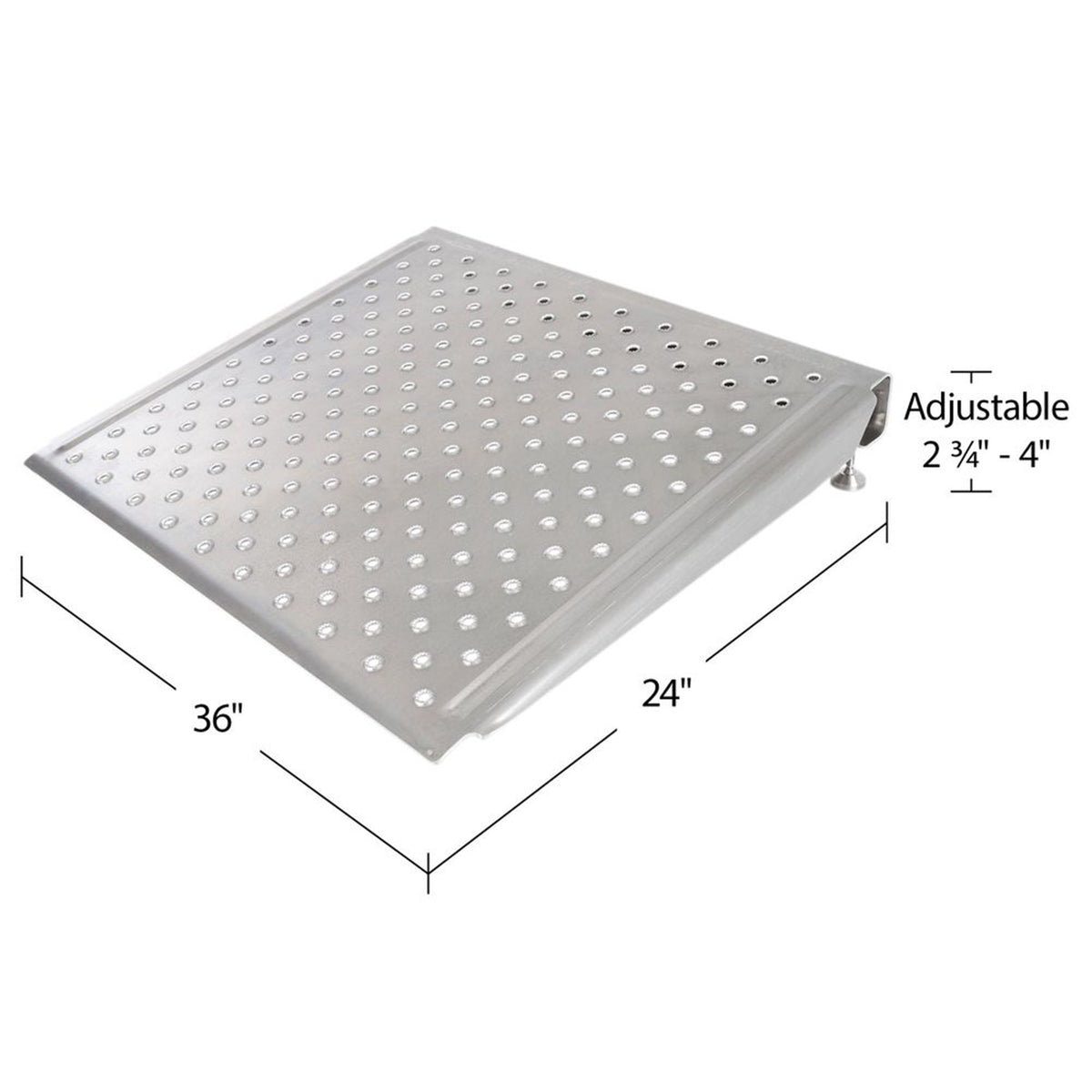 Silver Spring 24In Adjustable Aluminum Wheelchair Door Threshold Ramp (Open Box)