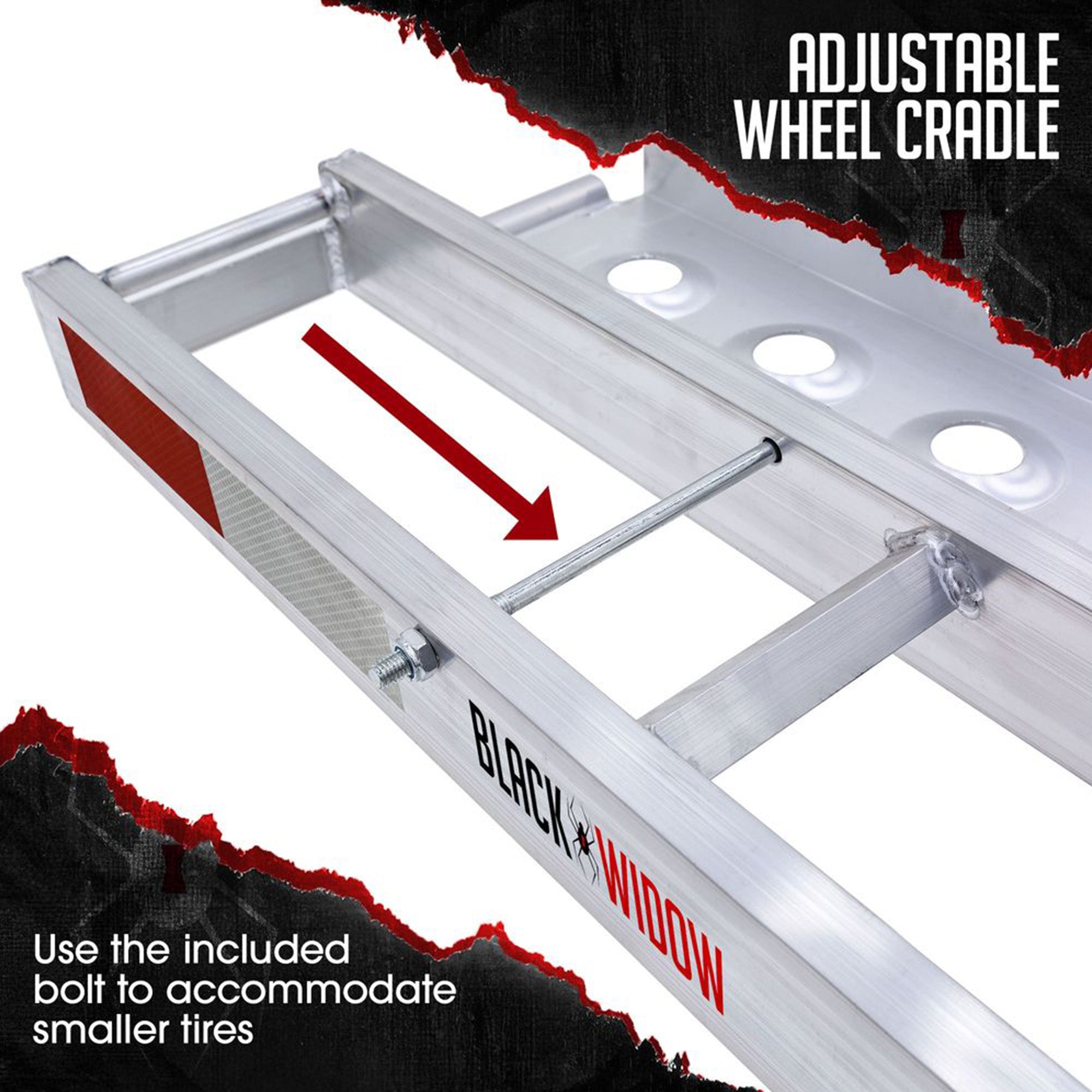 Black Widow Aluminum Dirt Bike Hitch Carrier with 6-Foot Ramp, 400 Lb (Open Box)