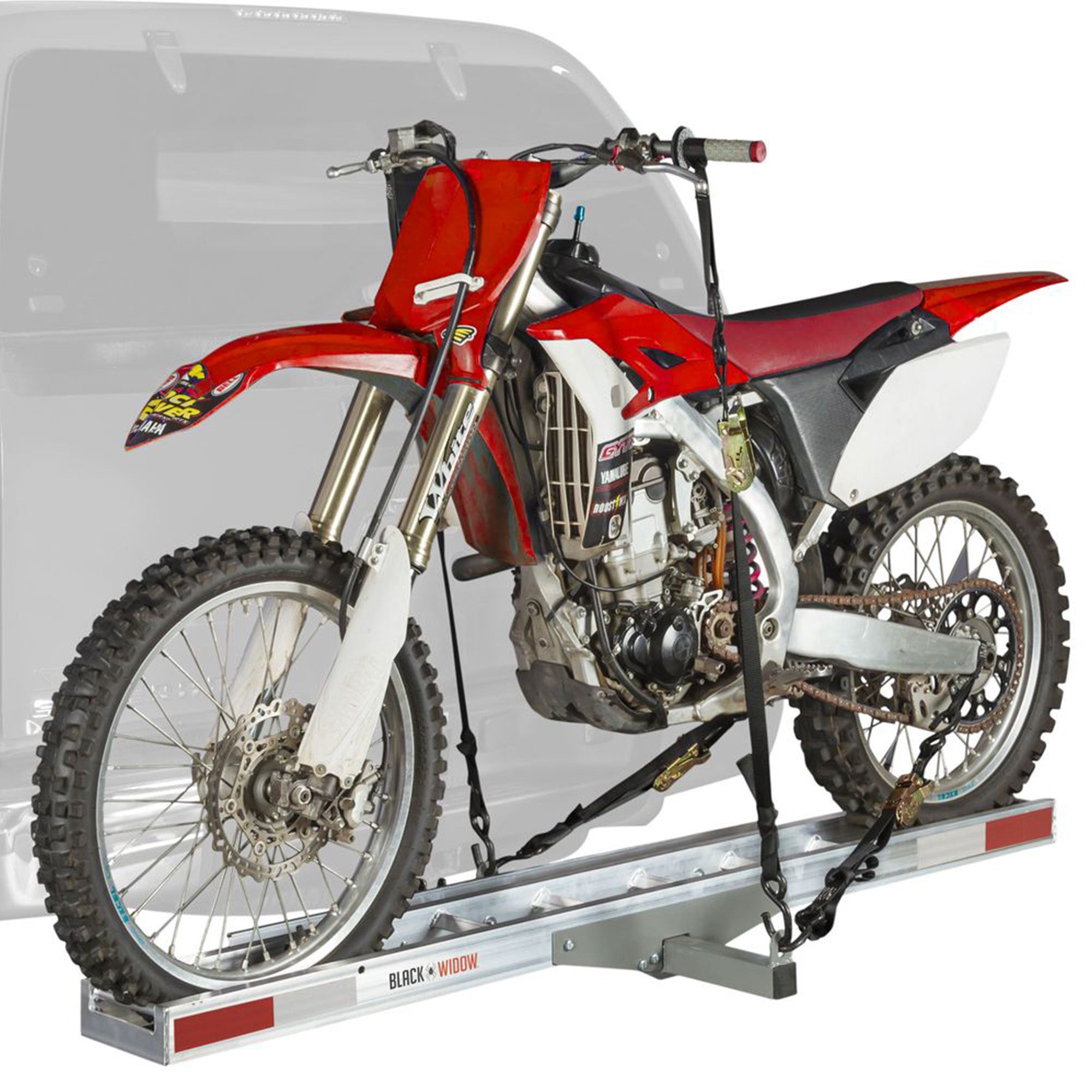 Black Widow Aluminum Dirt Bike Hitch Carrier with 6-Foot Ramp, 400 Lb (Open Box)