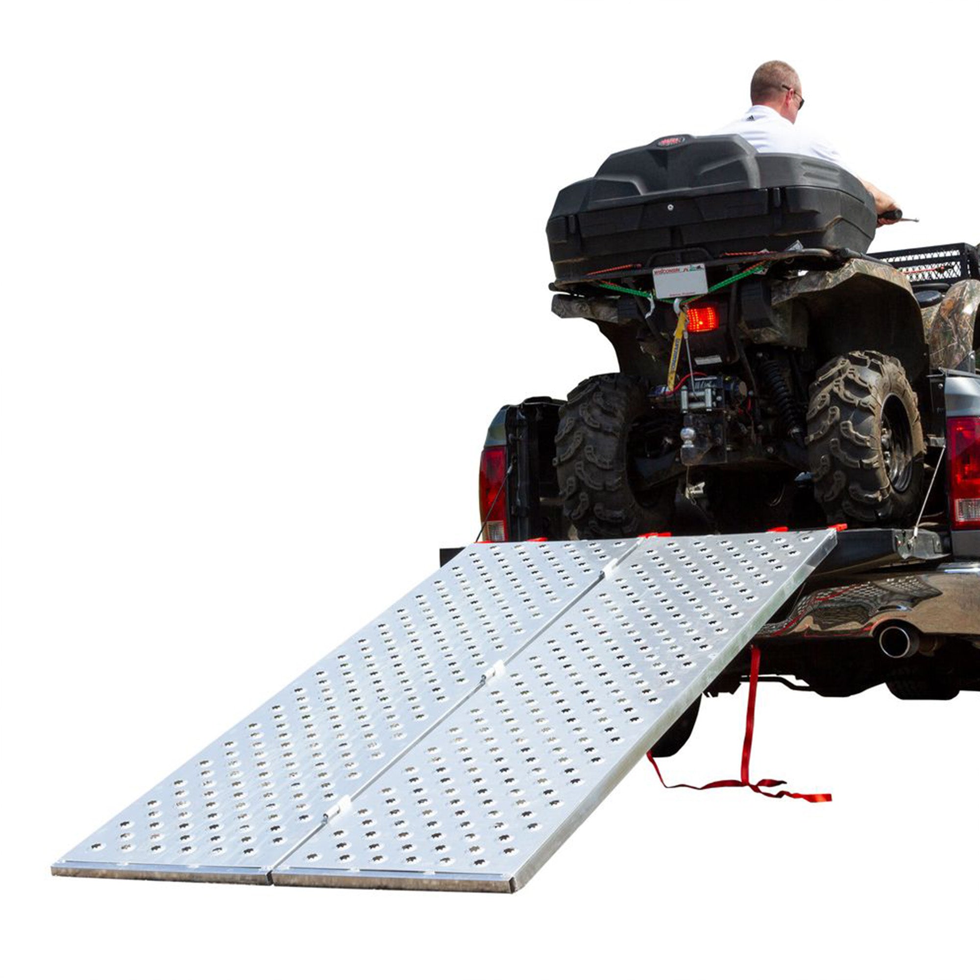 Black Widow 61.25" x 44" Aluminum Folding ATV Ramp, 1500 Lb Truck Loading Ramp - VMInnovations