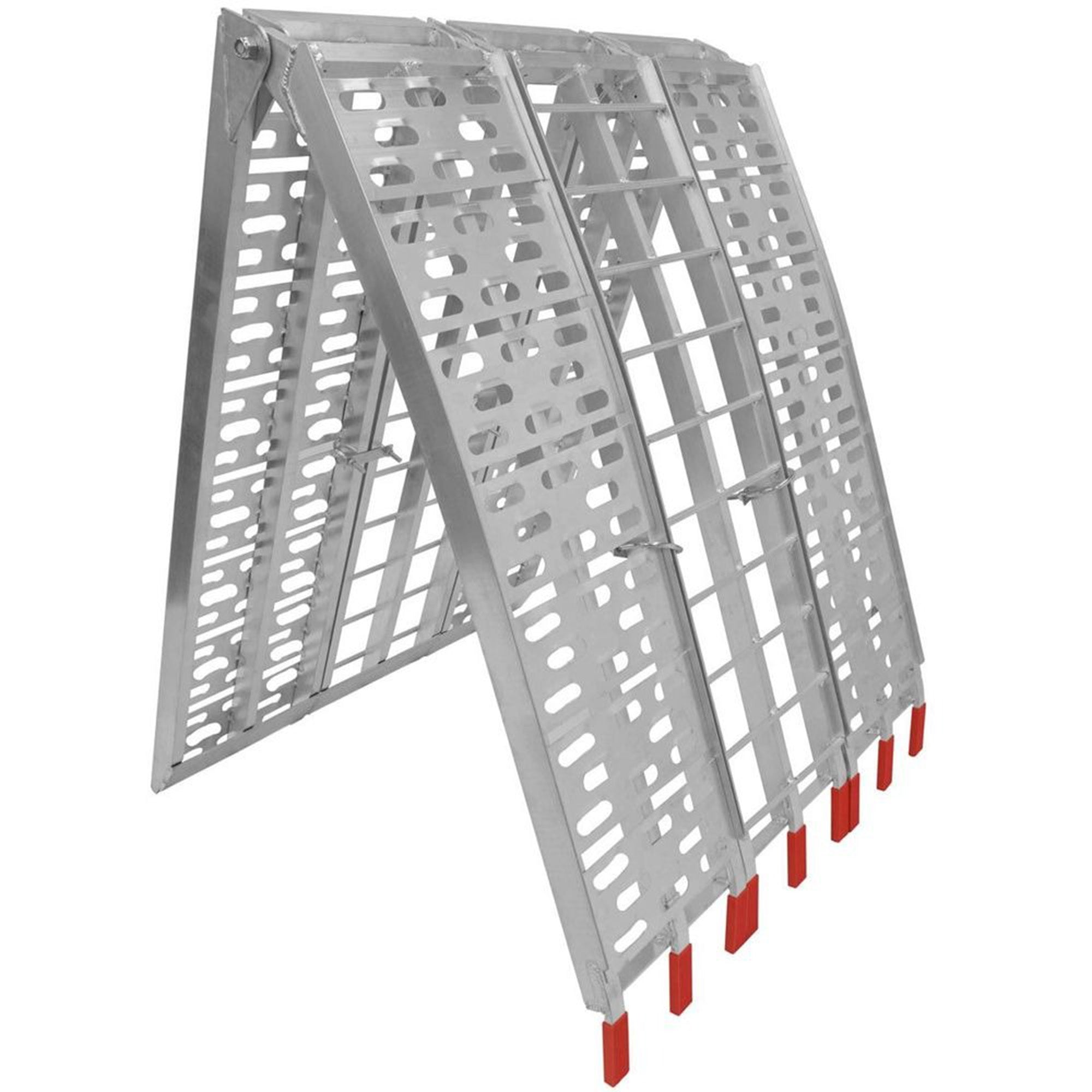 Titan Ramps 7.5 Ft Solid Plate Motorcycle Loading Ramp, 1,000Lb Capacity, Silver - VMInnovations