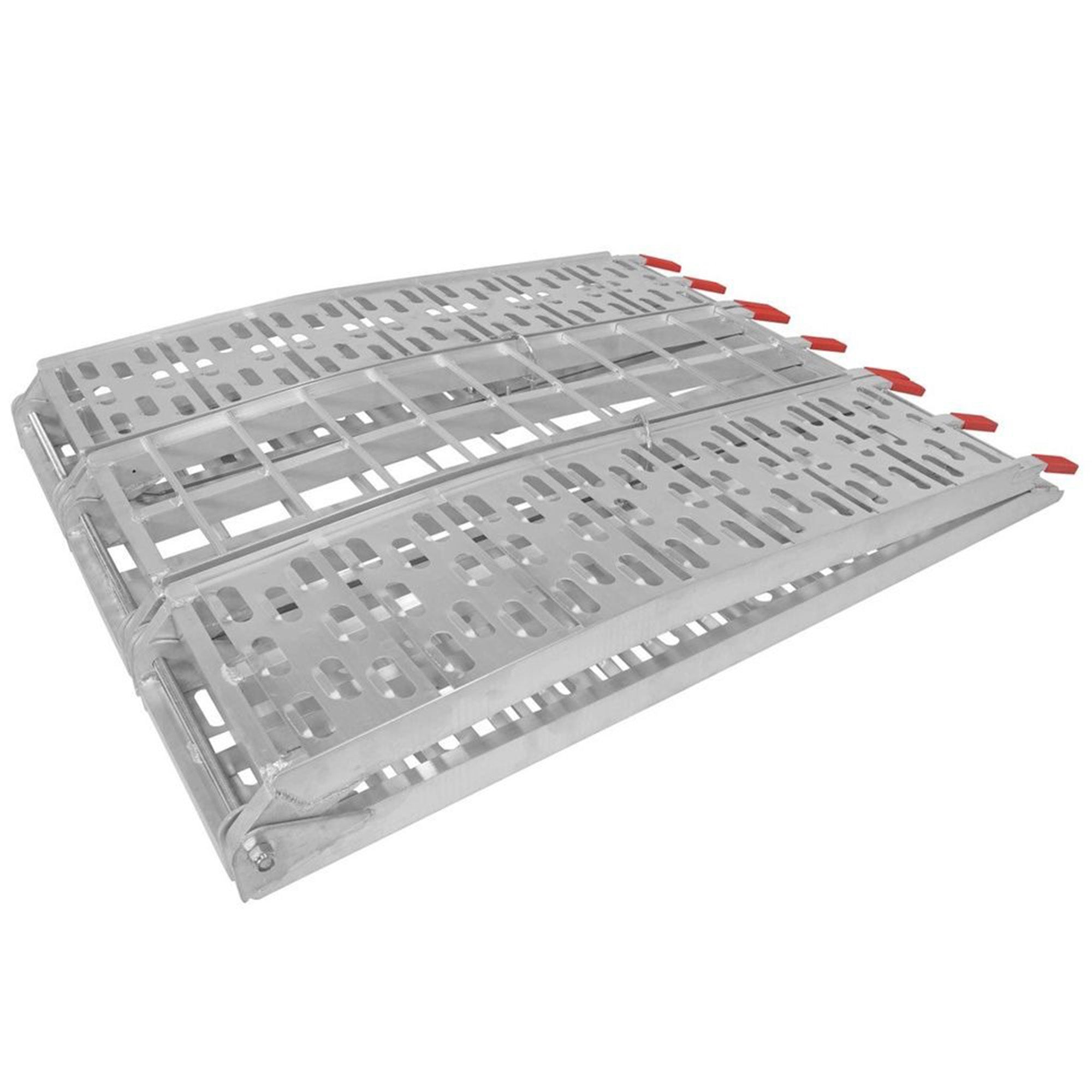 Titan Ramps 7.5 Ft Solid Plate Motorcycle Loading Ramp, 1,000Lb Capacity, Silver - VMInnovations