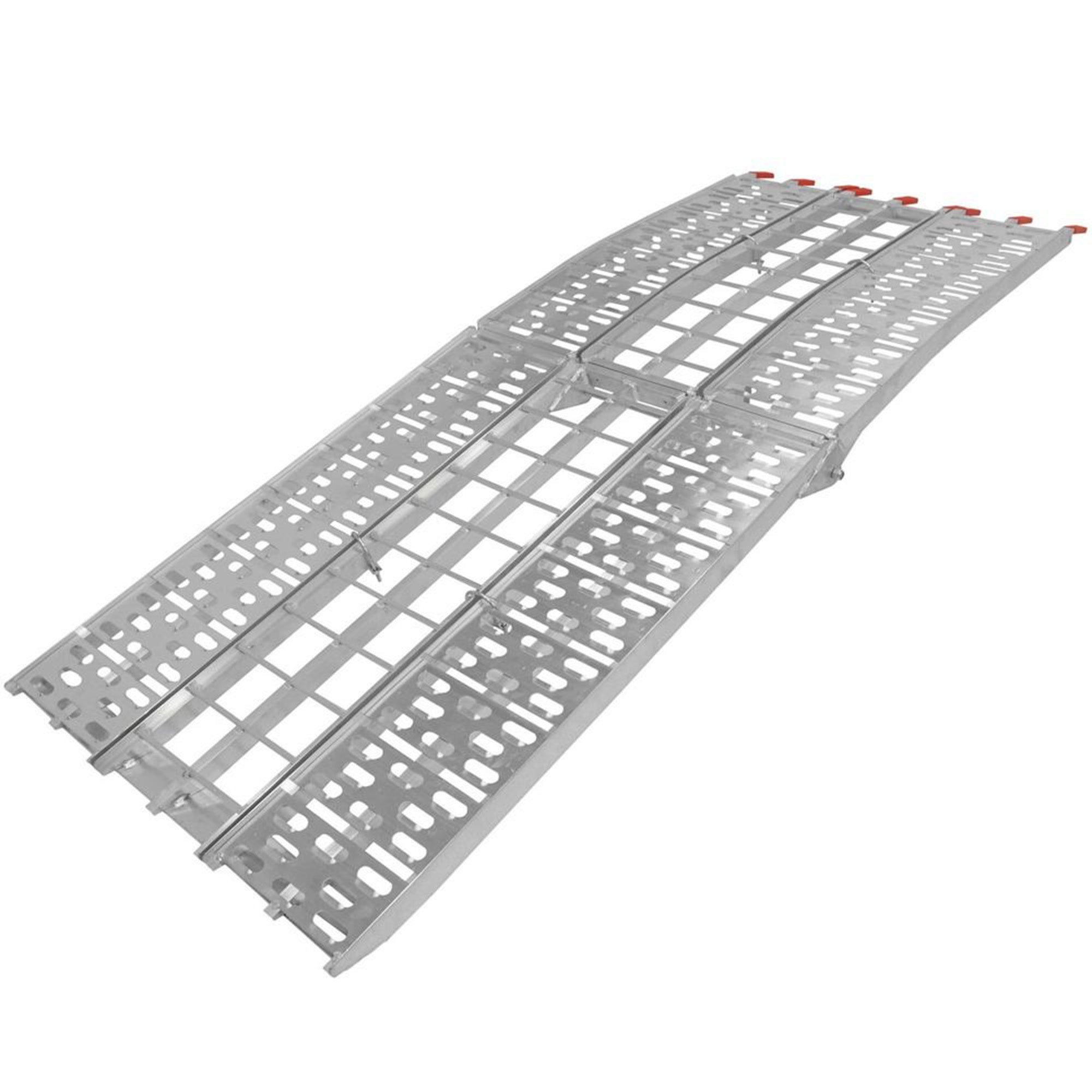 Titan Ramps 7.5 Ft Solid Plate Motorcycle Loading Ramp, 1,000Lb Capacity, Silver - VMInnovations