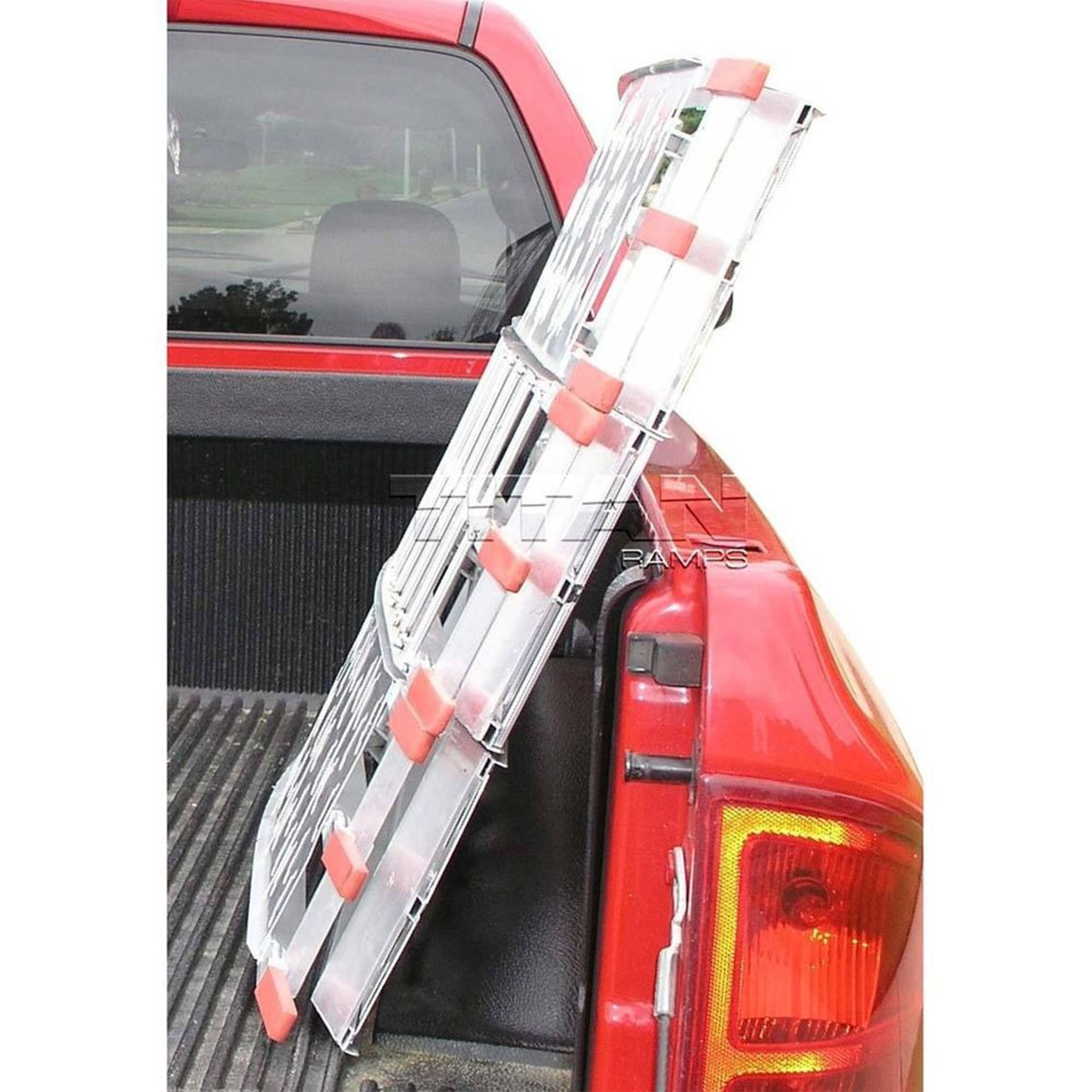Titan Ramps 7.5 Ft Aluminum Motorcycle Loading Ramp, 1,000 Lb Capacity, Silver - VMInnovations
