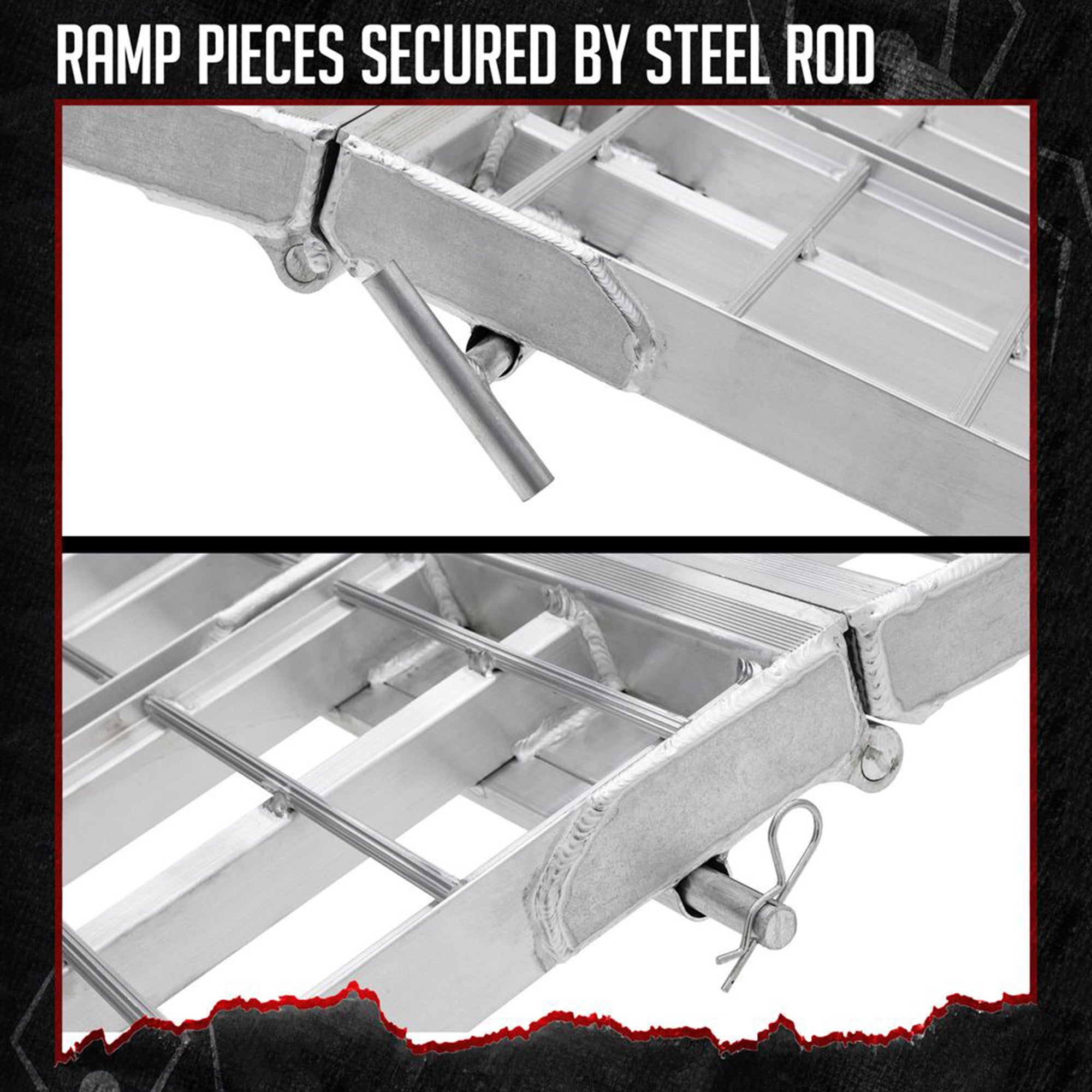Black Widow 9' Aluminum Folding Motorcycle Ramp, 1500 Lb Ride-Up Loading Ramps