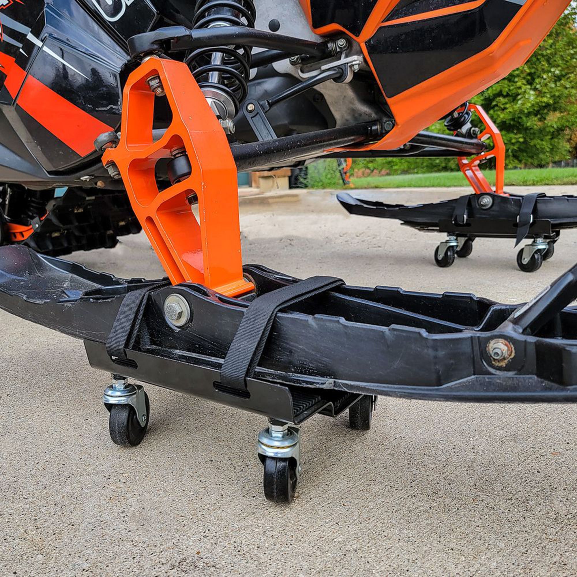 Black Ice 3-Piece Snowmobile Dolly Set for Ski & Track Storage, 1500 Lb Capacity