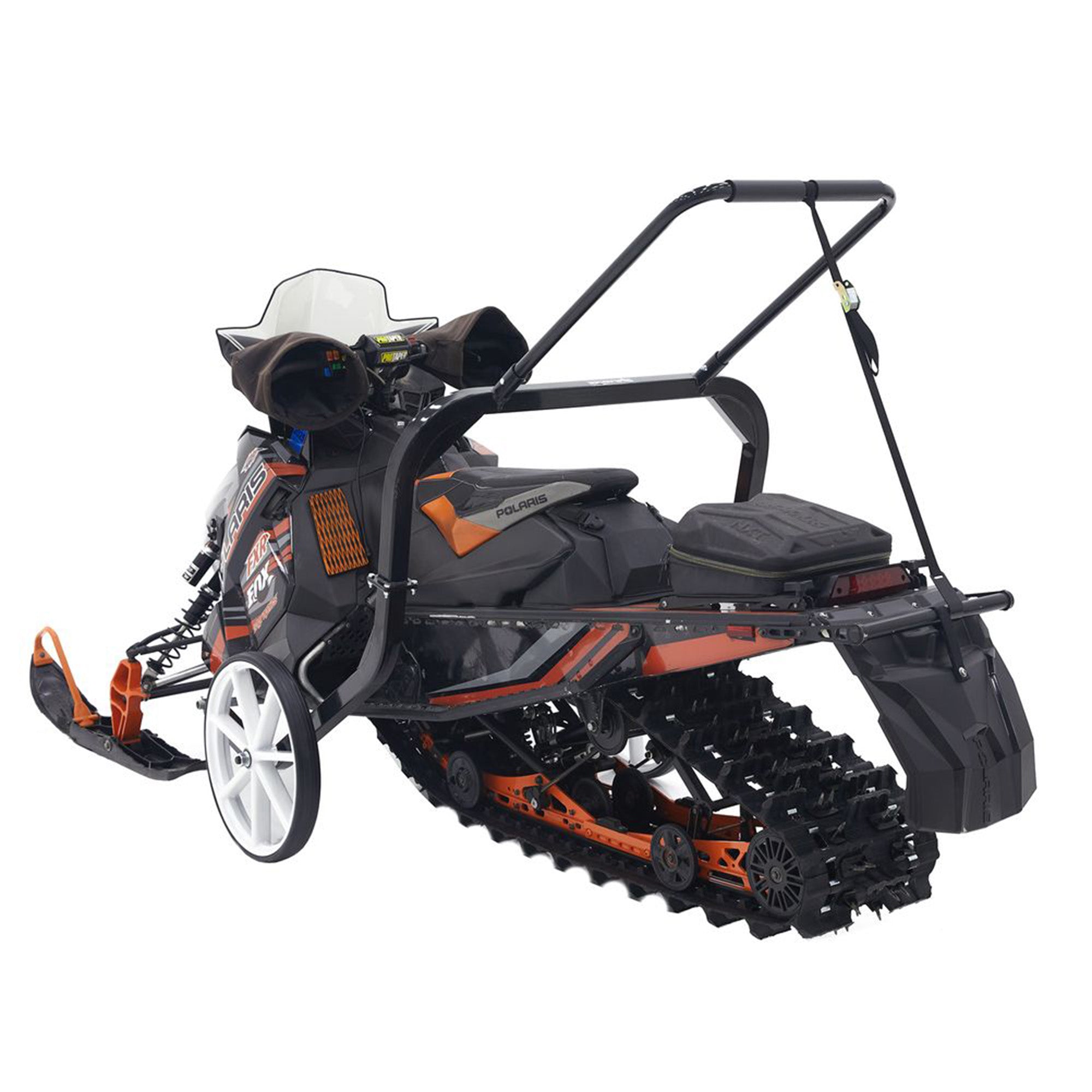 Black Ice Snowmobile Dolly Lift Steel Shop Sled Jack with 20 Inch Tires, Black