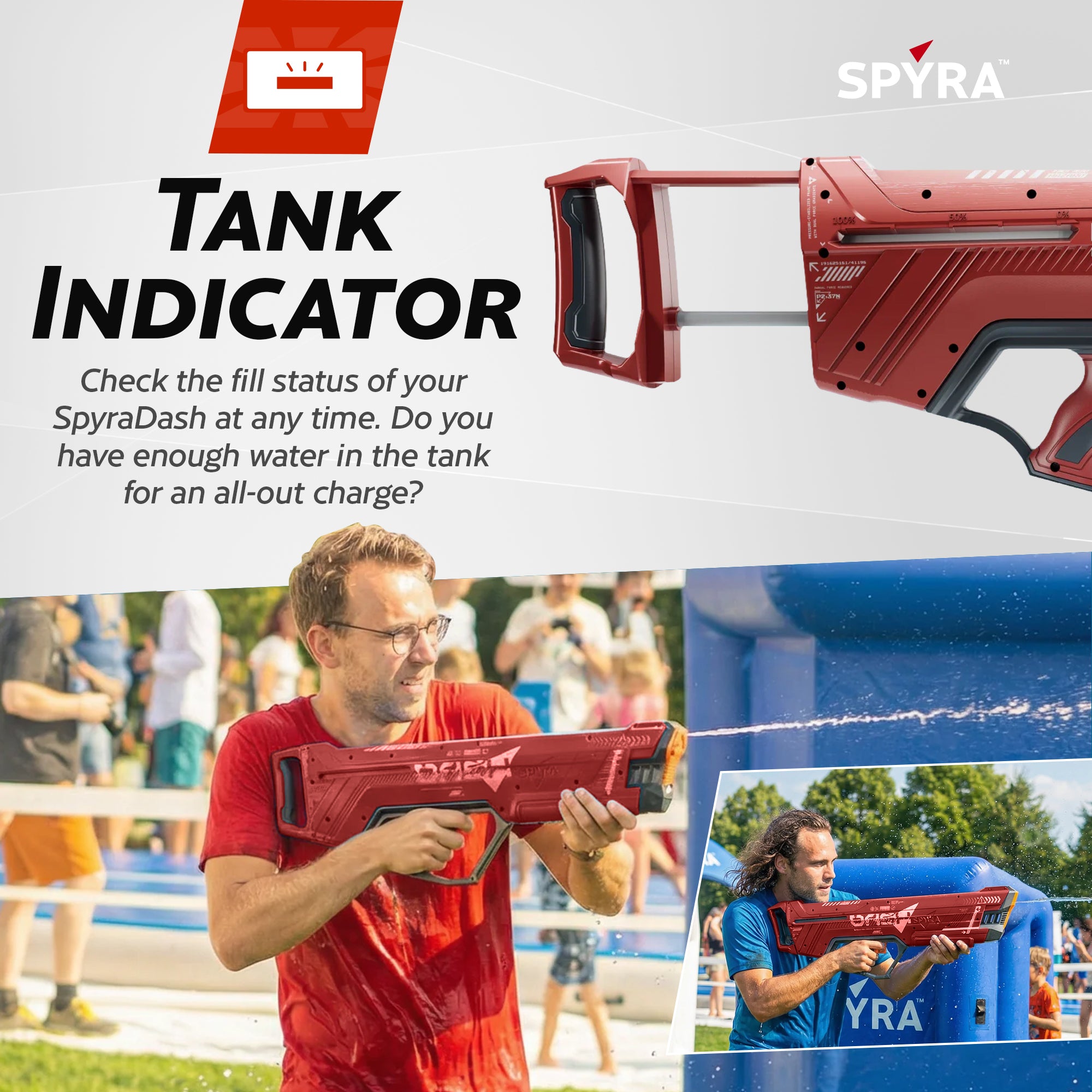 SPYRA SpyraDash Water Blaster, Long Range Toy Gun for Outdoor Games, (Open Box)