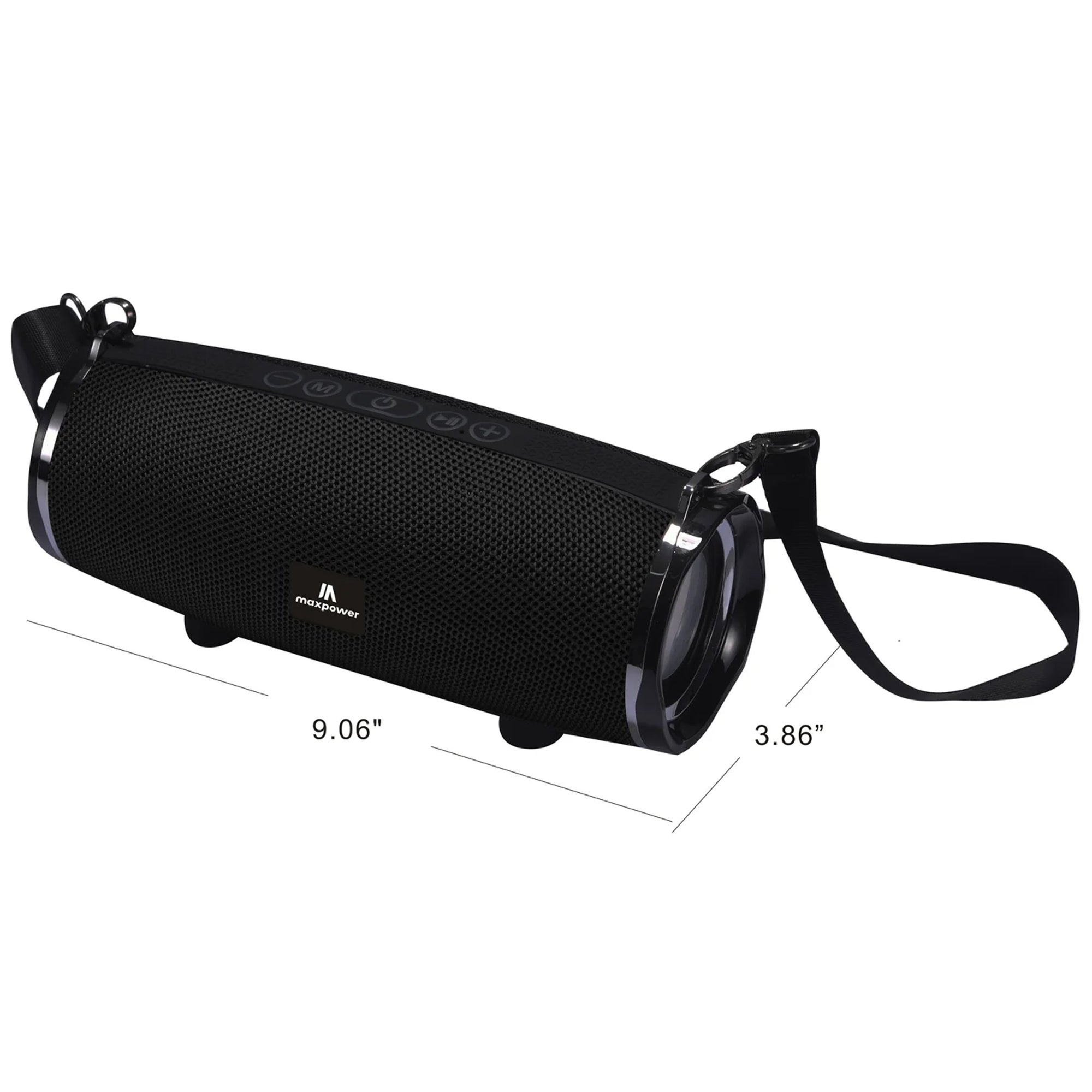 Max Power MPD189 Cyclone Rechargeable Bluetooth Speaker with Carry Strap, Blue