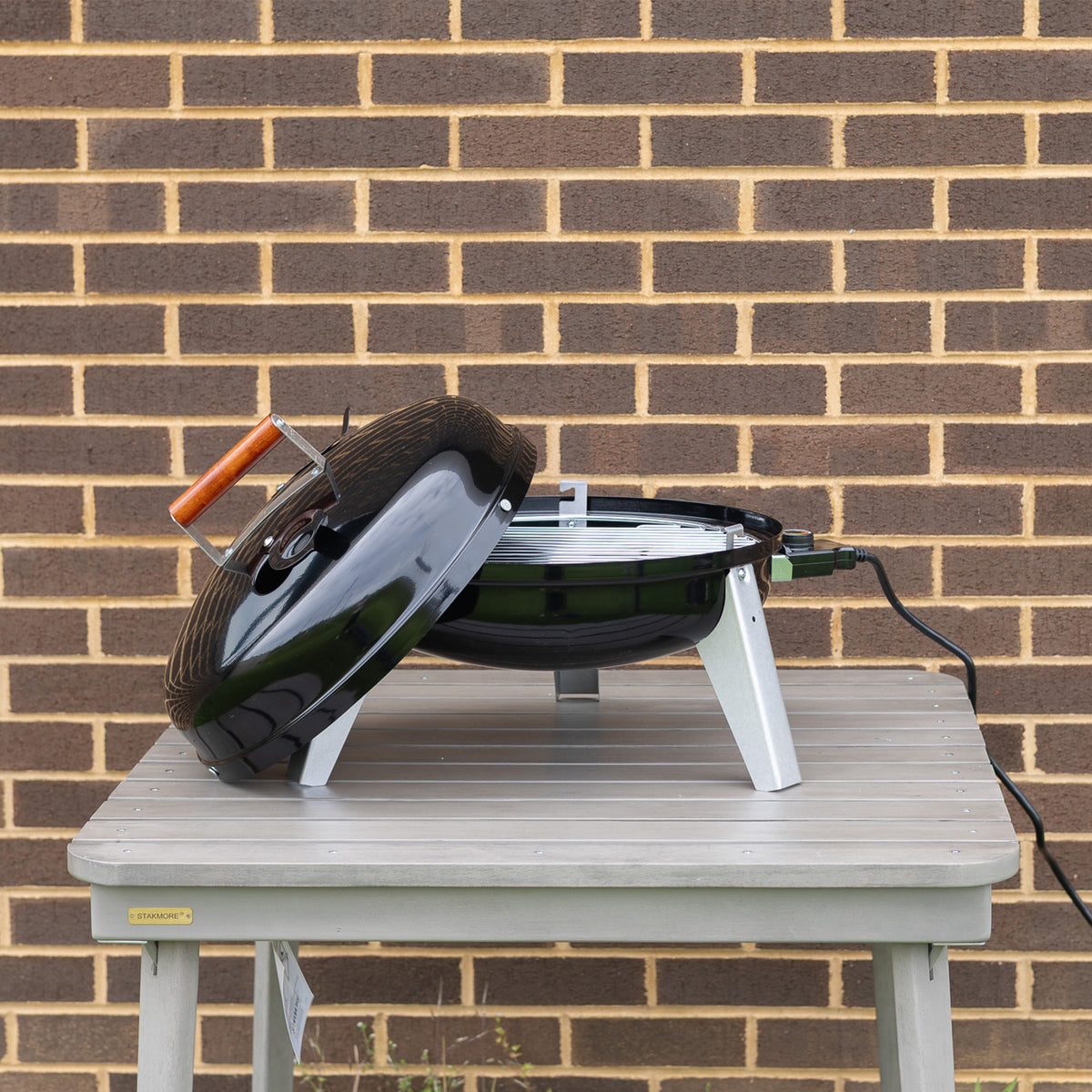 Americana Wherever Grill Dual-Fuel Portable Electric & Charcoal BBQ Grill, Black