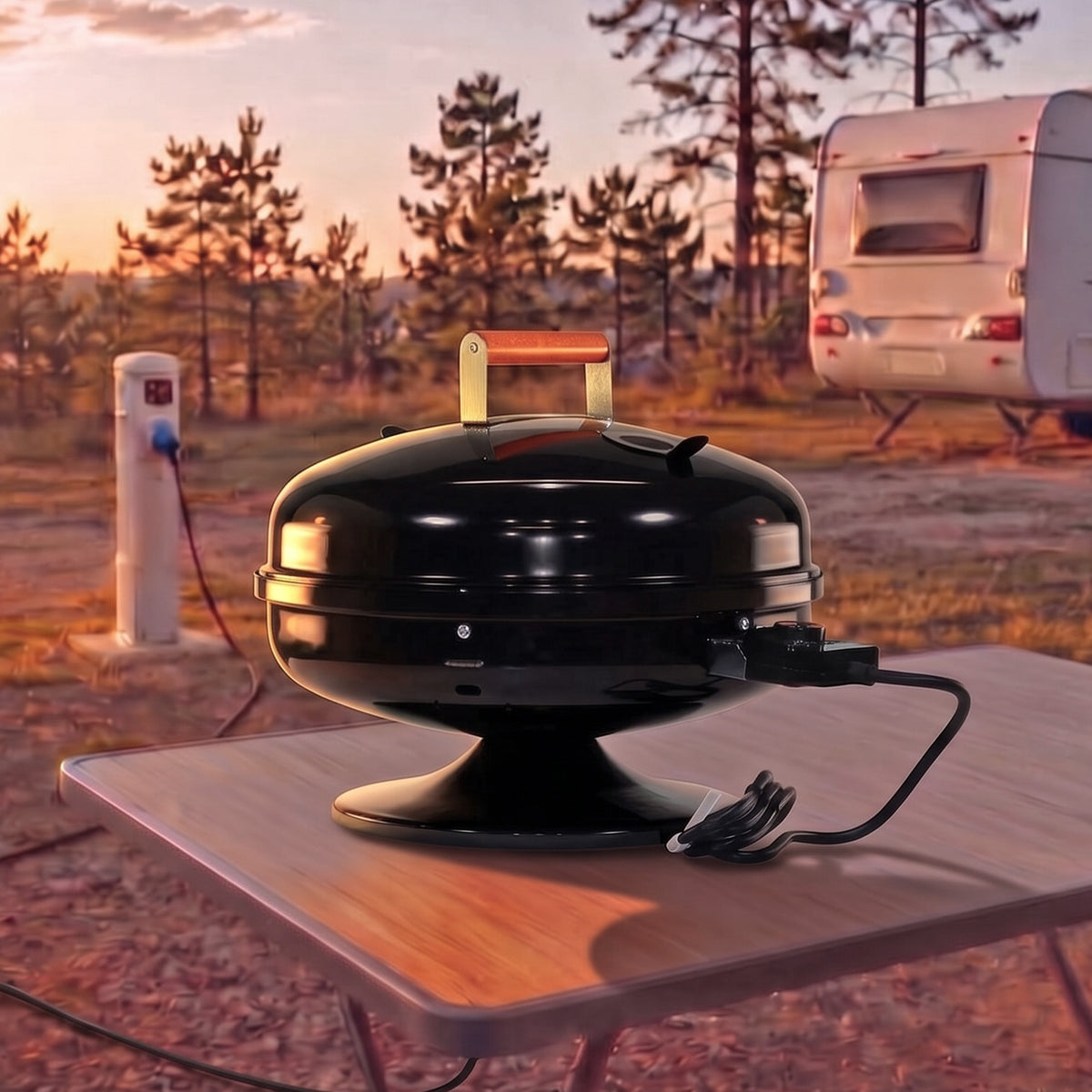 Americana Grills Lock N' Go Electric Grill, Portable for Outdoor Cooking, Black - VMInnovations