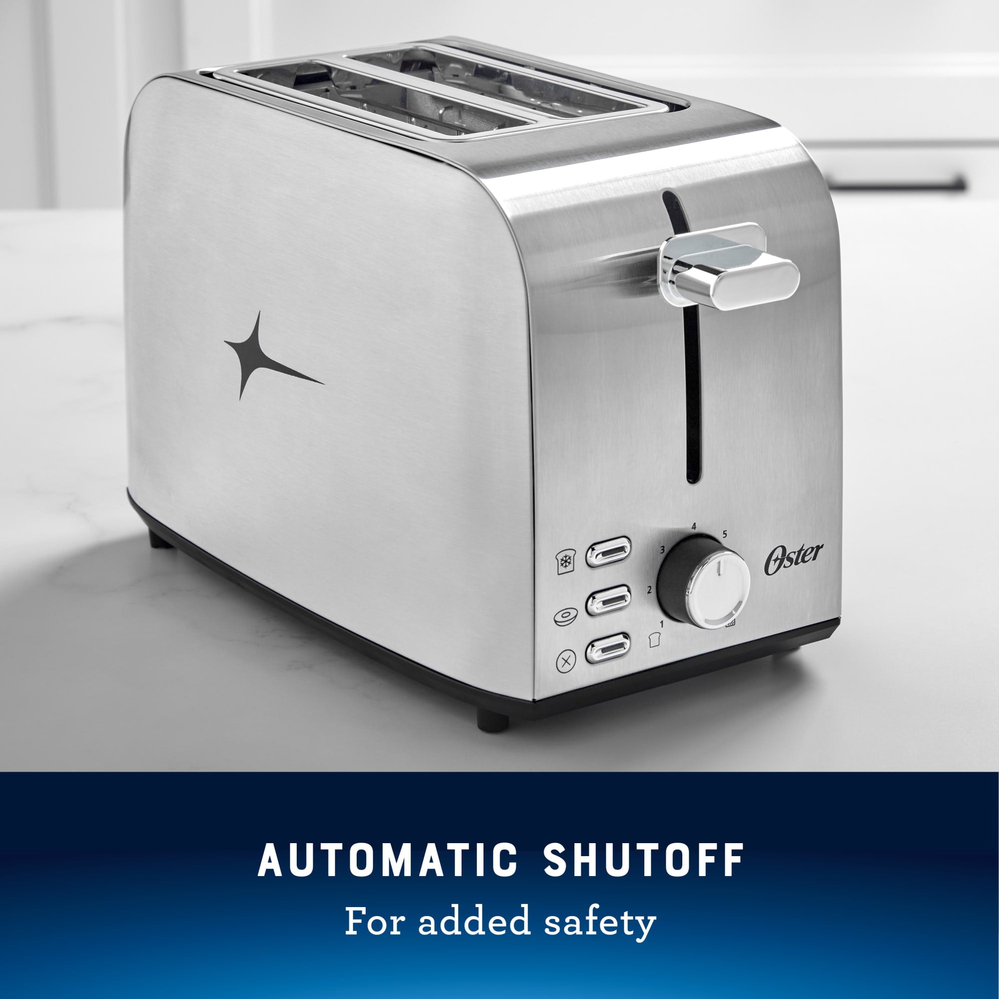 Oster 2-Slice Toaster with Extra Wide Slots, 7 Shade Settings, Stainless Steel - VMInnovations