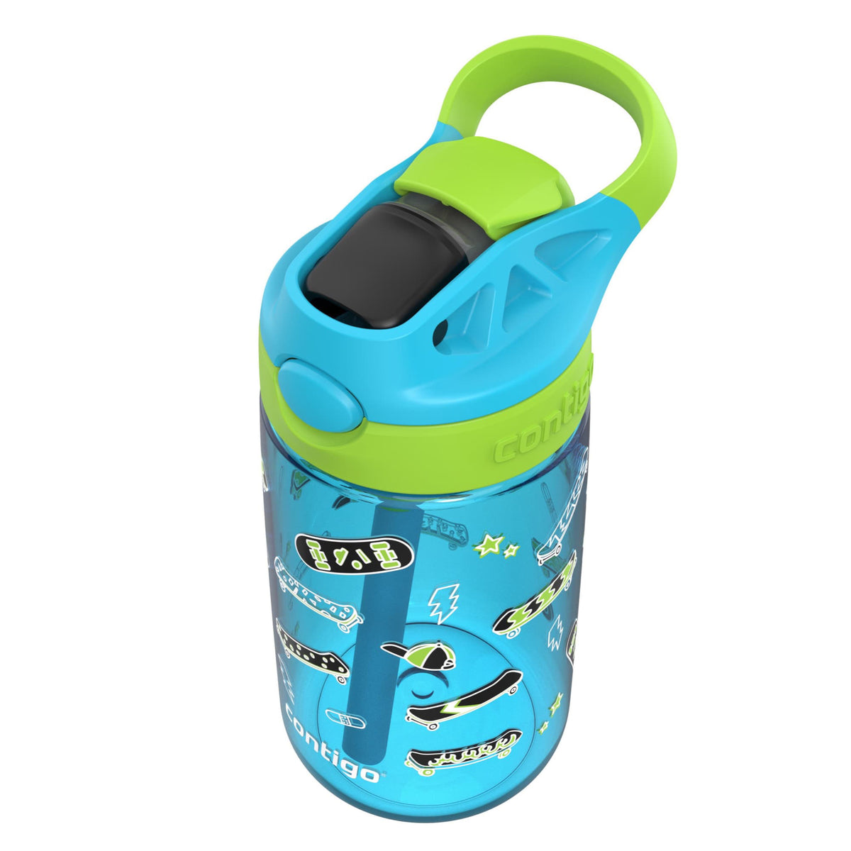 Contigo 4 Pack Kids Aubrey 14 oz Water Bottle w/AutoSpout Straw, Blue Raspberry - VMInnovations