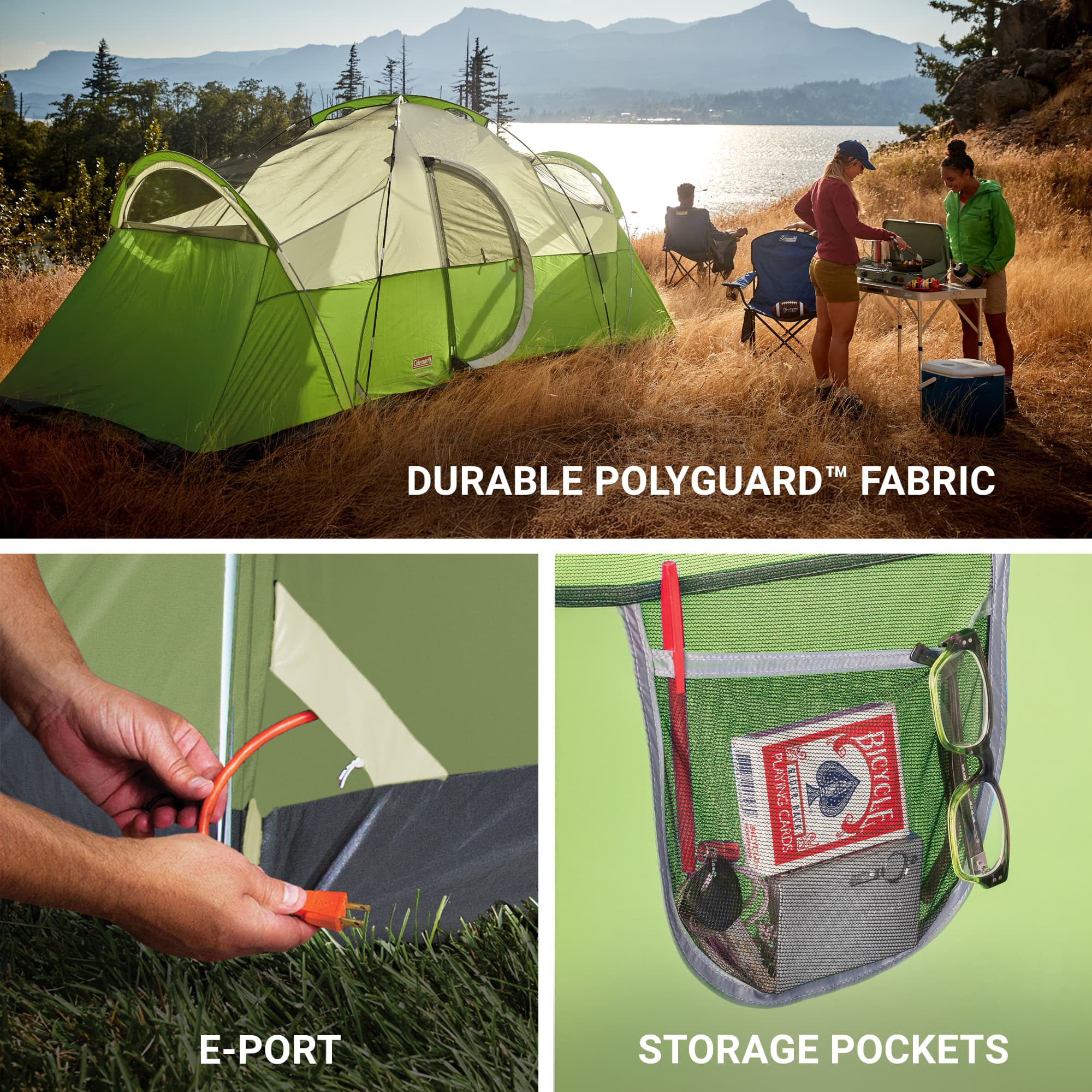 Coleman Montana 8-Person Camping Tent, Family Tent w/ Rainfly & E-Port(Open Box)