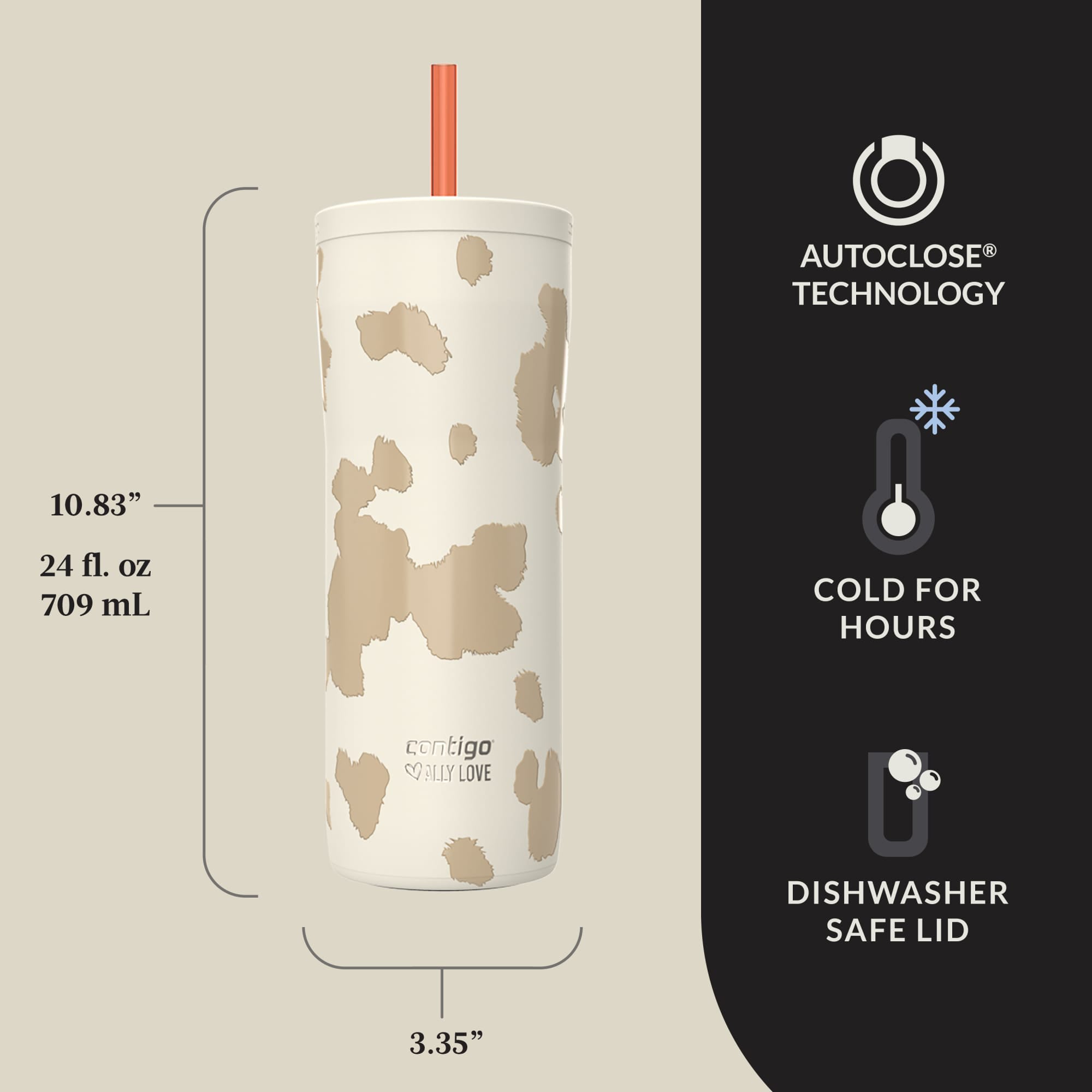 Contigo 2 Pack Streeterville 2.0 Stainless Steel Tumbler with Straw, 24 oz.