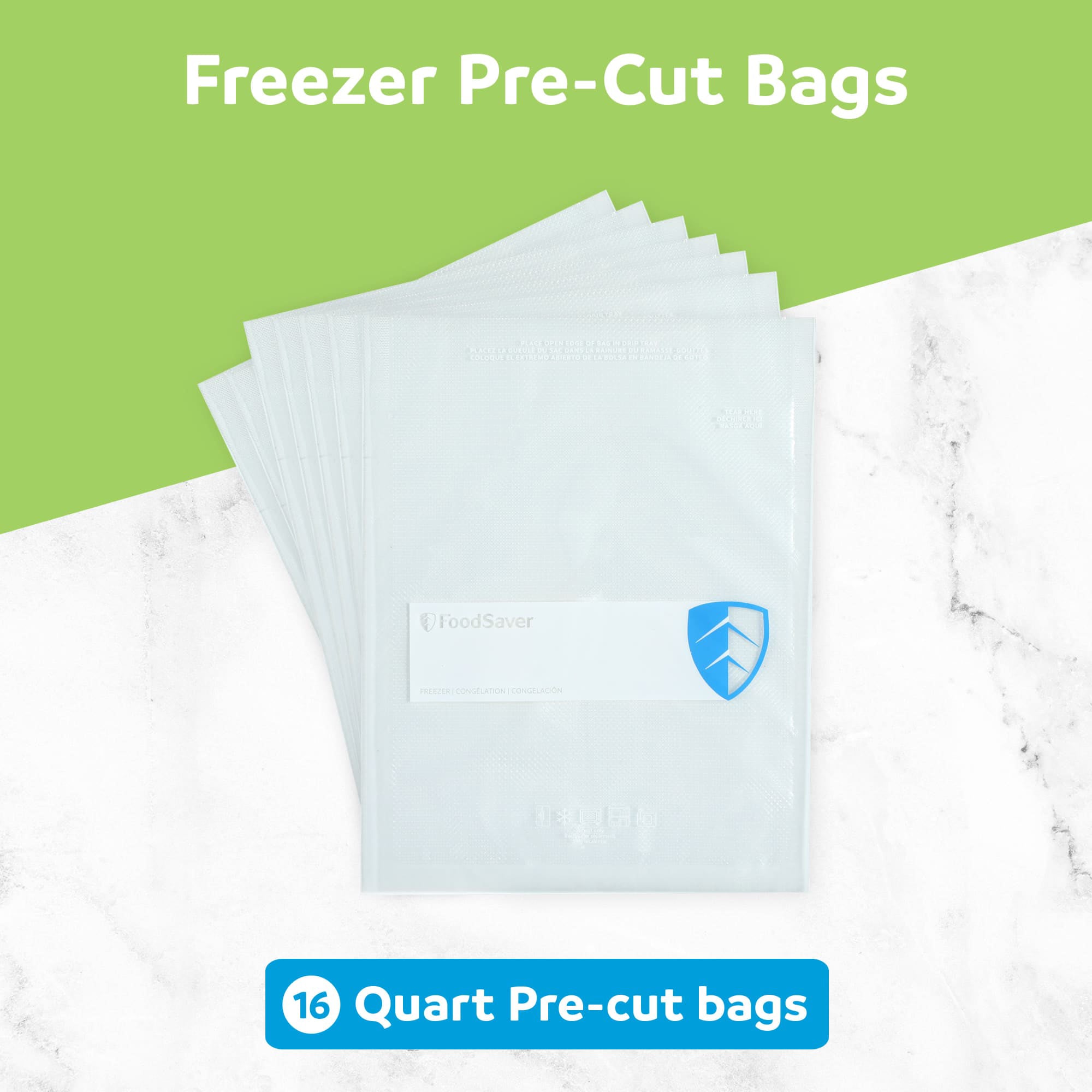 FoodSaver 48 Pack Quart Vacuum Seal Bags, Pre-Cut BPA-Free Freezer Storage Bags - VMInnovations