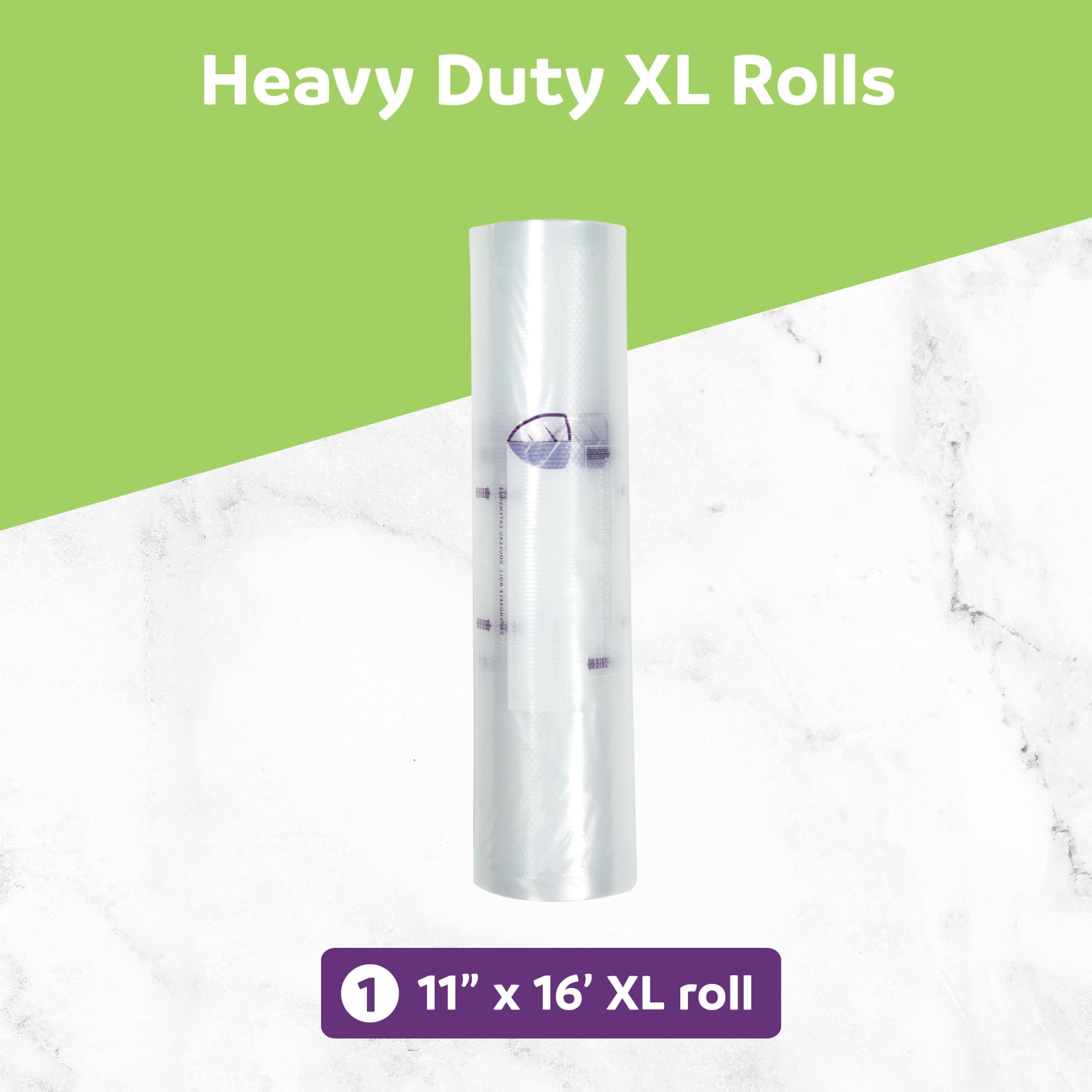 FoodSaver 2 Pack Heavy Duty Vacuum Sealer Rolls, XL 11" x 16', Expands to 14"