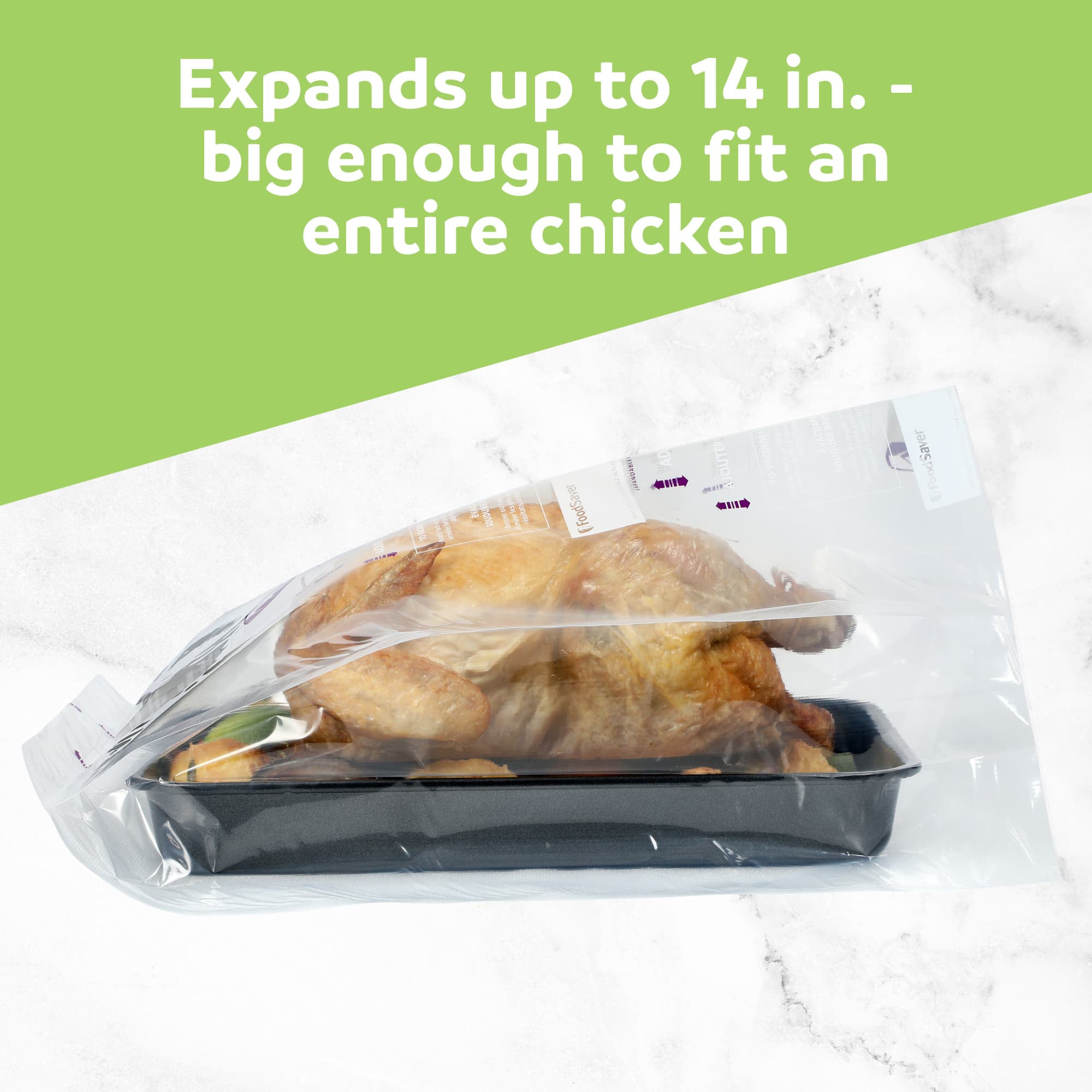FoodSaver Heavy Duty Vacuum Sealer Rolls, XL 11" x 16' Rolls, Expands to 14" - VMInnovations