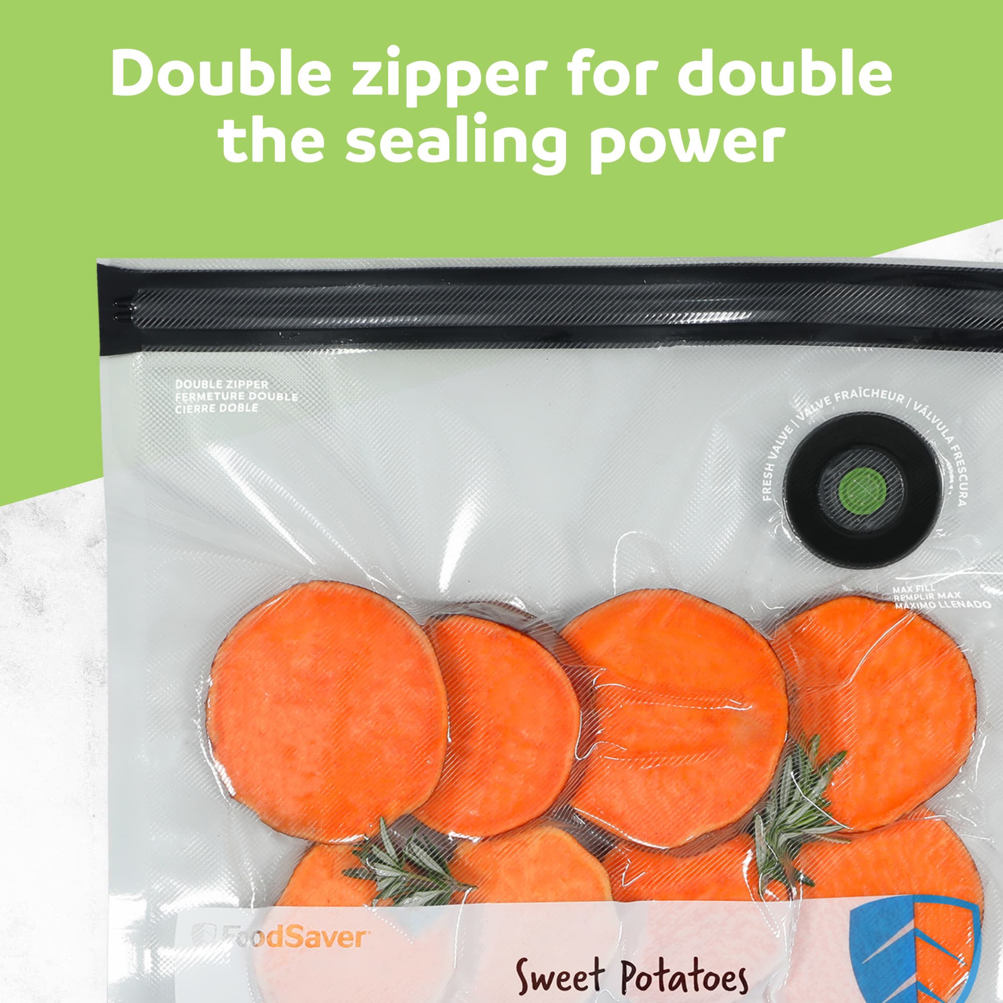 FoodSaver 8 Pack Reusable Gallon Vacuum Zipper Bags, Storage Bags for Food
