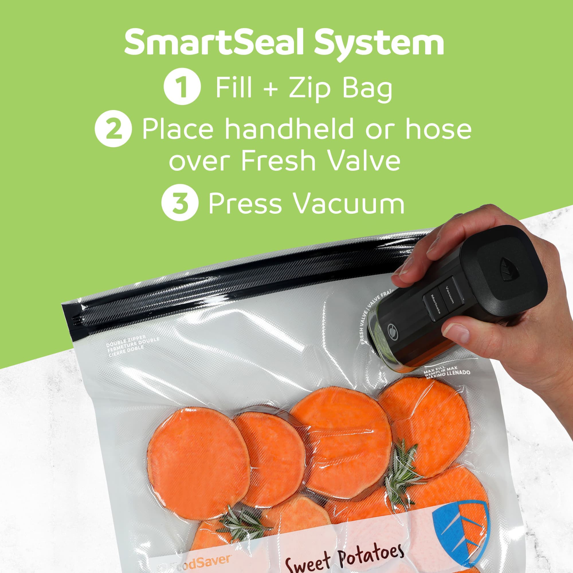 FoodSaver 8 Pack Reusable Gallon Vacuum Zipper Bags, Storage Bags for Food