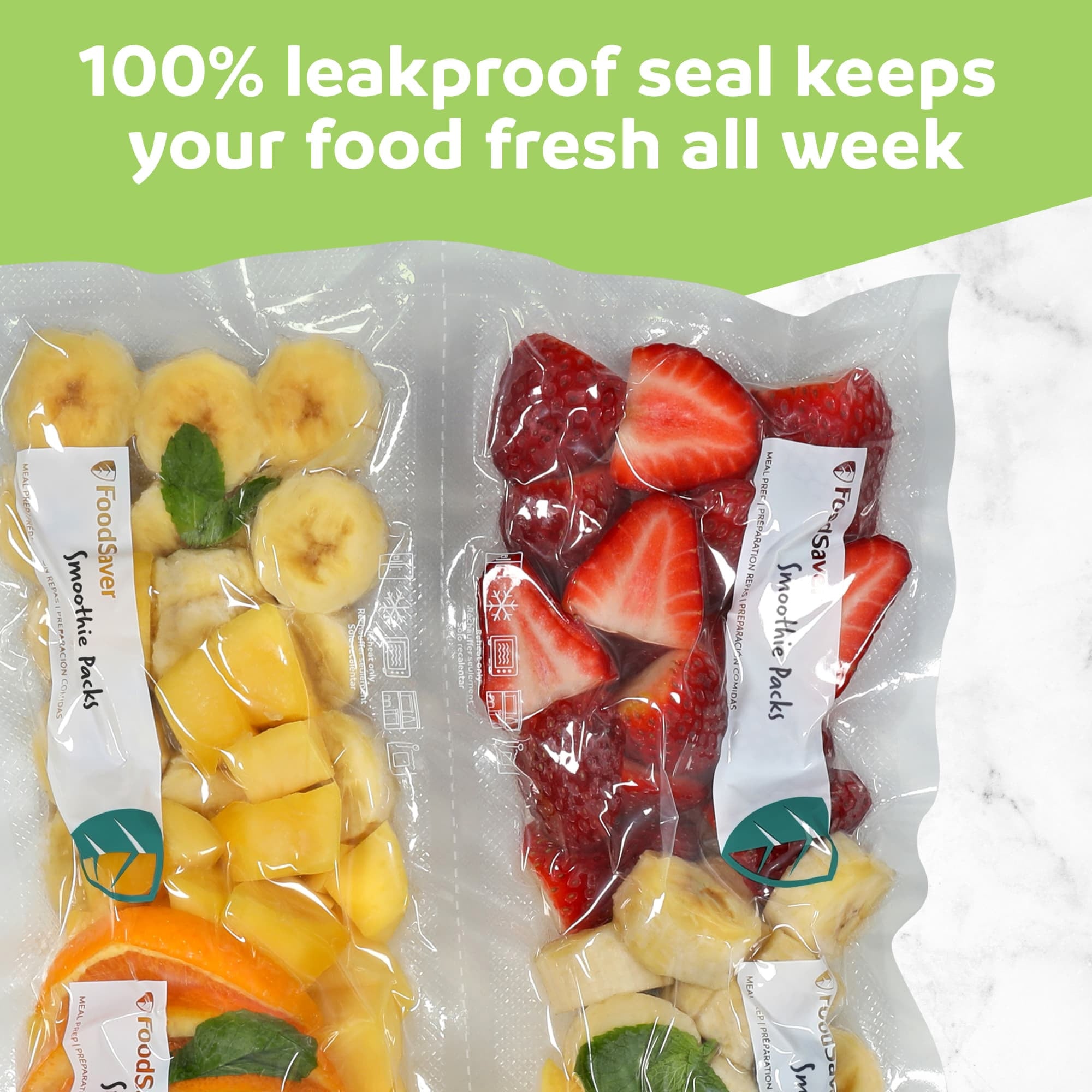 FoodSaver 8 Pack Vacuum Sealer Rolls, Custom Size Freezer Bags, Food Storage