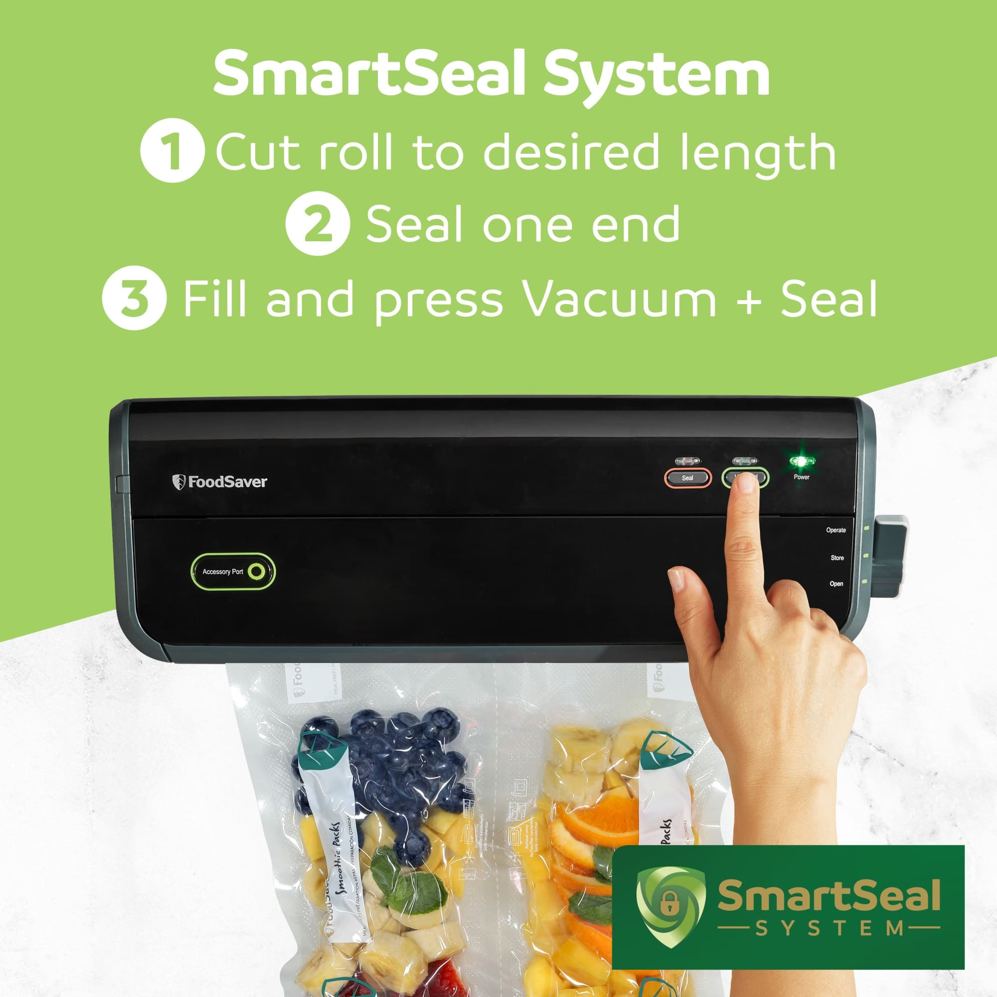 FoodSaver 4 Pack Vacuum Sealer Rolls, Custom Size Freezer Bags, Food Storage - VMInnovations