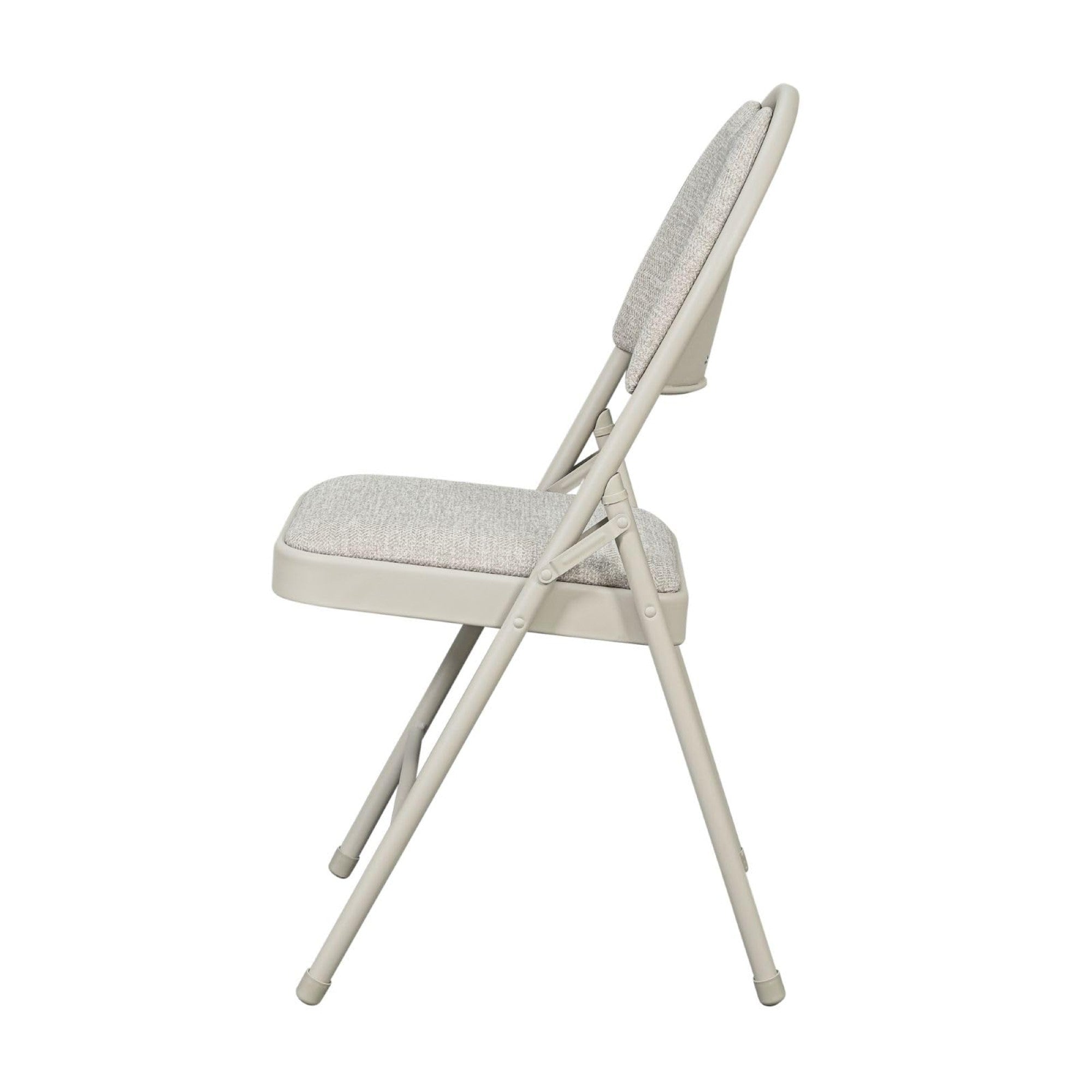Sudden Comfort Set of 4 Double Padded Steel Frame High Back Folding Chairs, Buff