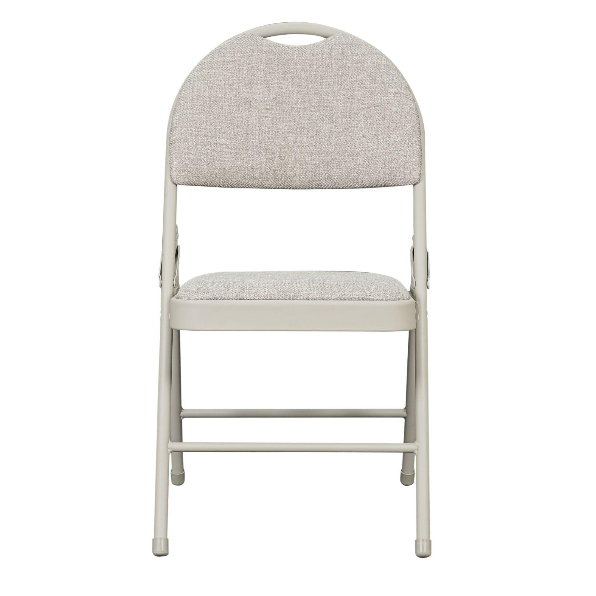 Sudden Comfort Set of 4 Double Padded Steel Frame High Back Folding Chairs, Buff