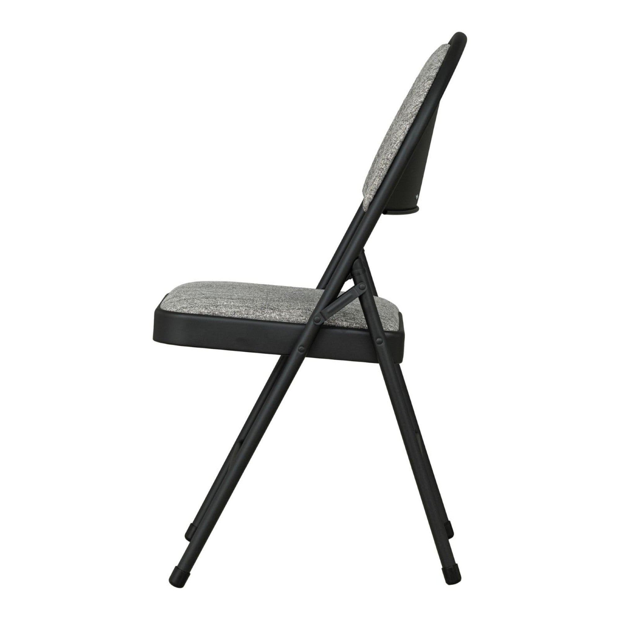 Sudden Comfort Set of 4 Double Padded Steel High Back Folding Chairs, Black/Grey