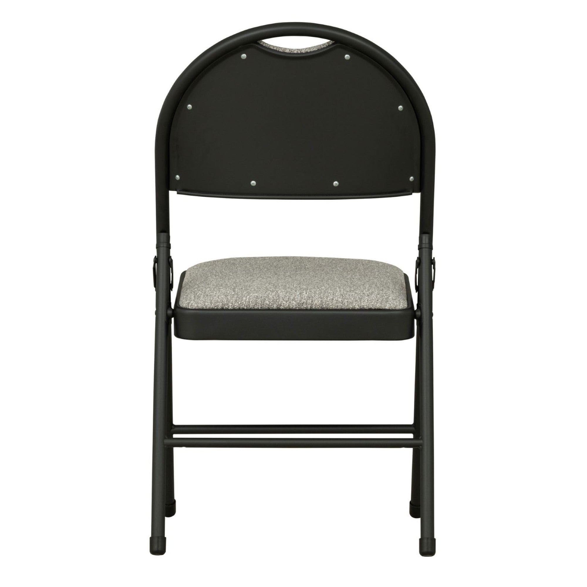 Sudden Comfort Set of 4 Double Padded Steel High Back Folding Chairs, Black/Grey