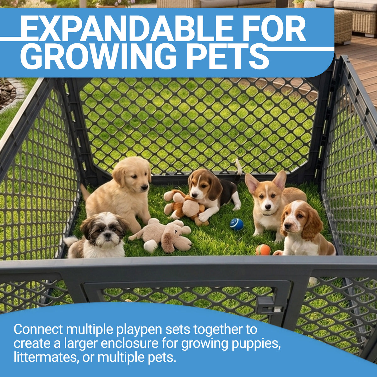Mirapet 4-Panel Modular Dog/Puppy Playpen Indoor/Outdoor Pet Enclosure(Open Box)