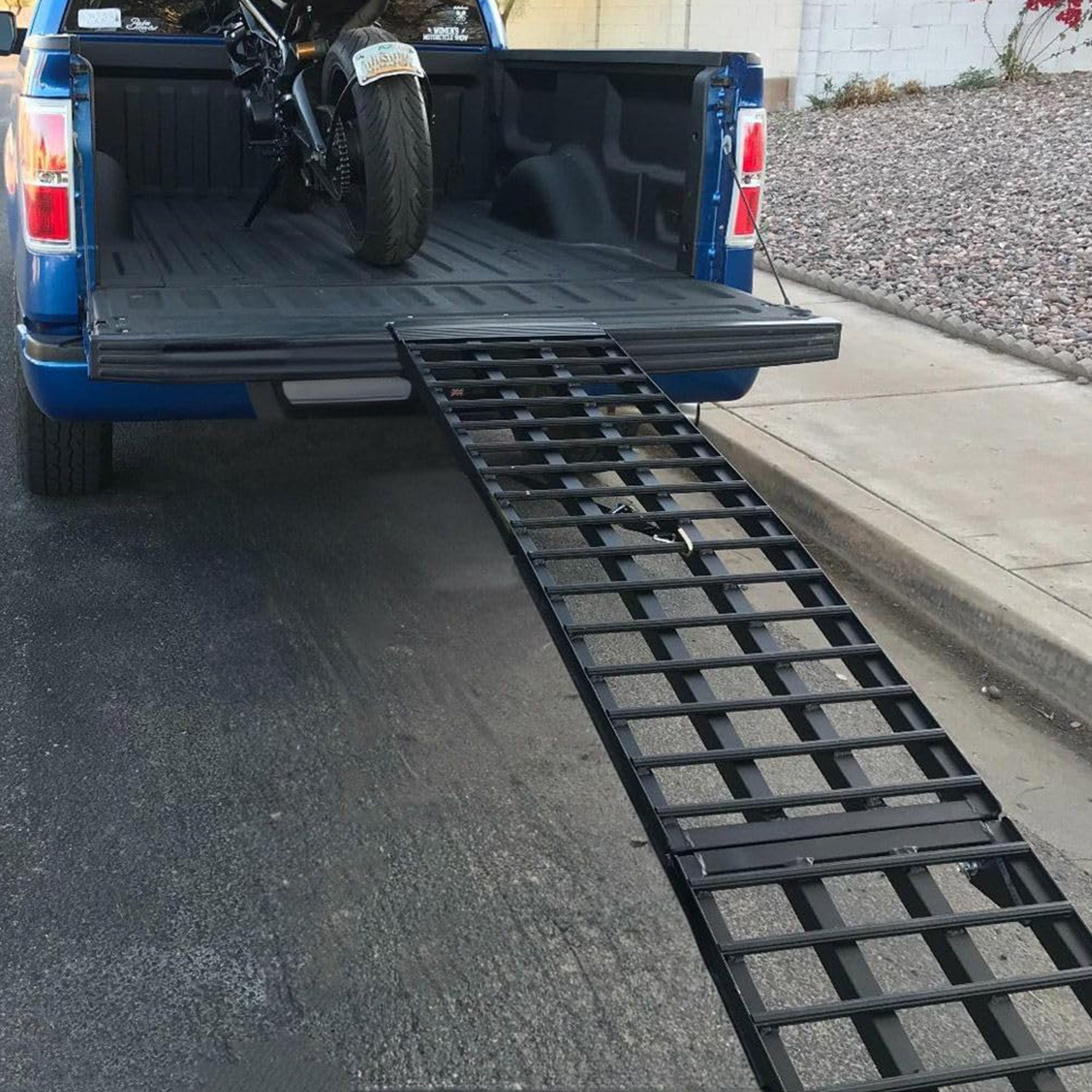 Titan Ramps 9 Foot Folding Motorcycle Loading Ramp, 4-Beam, 1,000 lb Capacity - VMInnovations