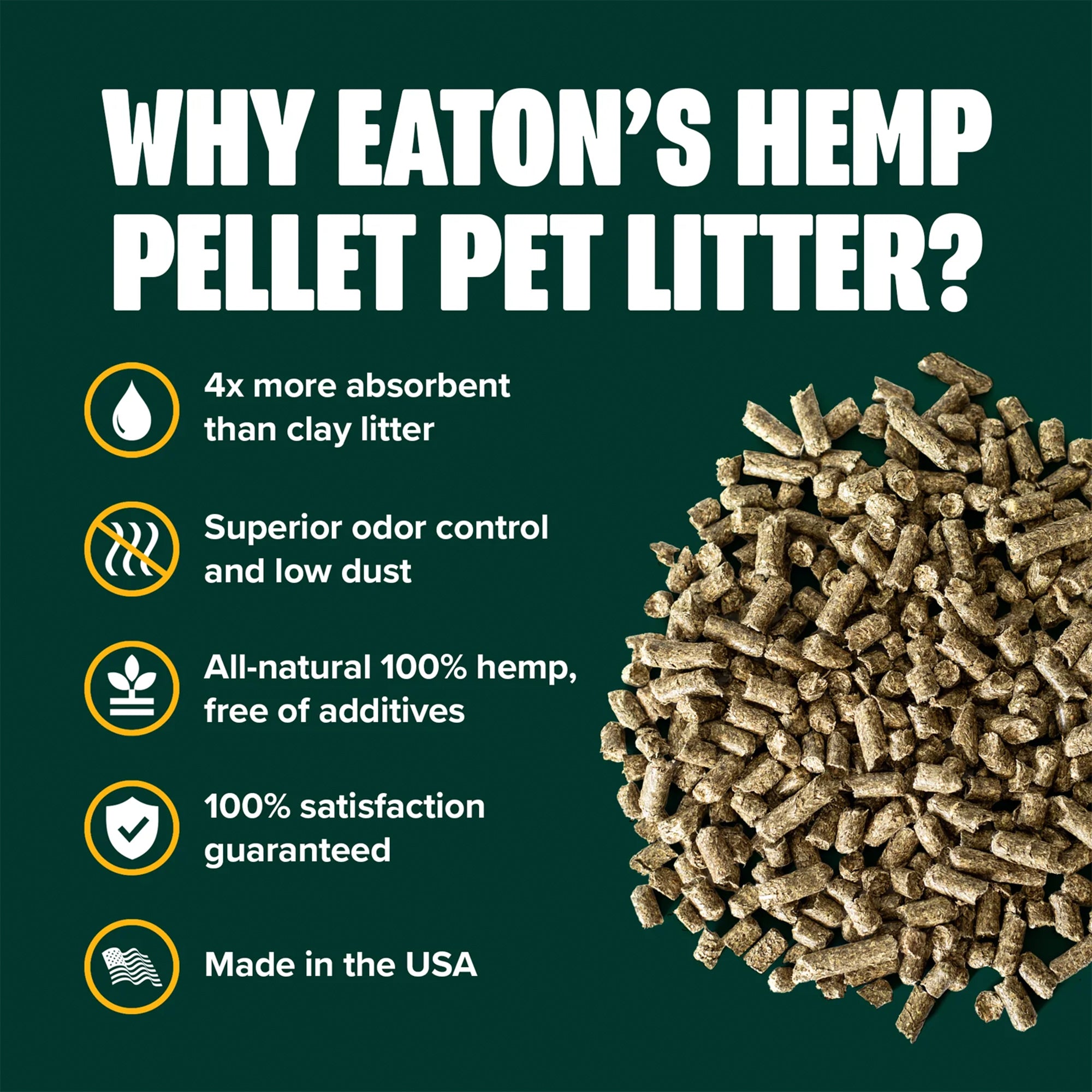Eaton Pet and Pasture Premium Hemp Pellet Litter for Rabbits and Small Animals