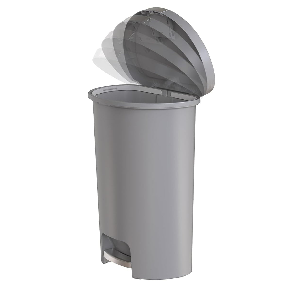 Curver Infinity 13 Gal Plastic Kitchen Trash Can with Foot Pedal and Locking Lid