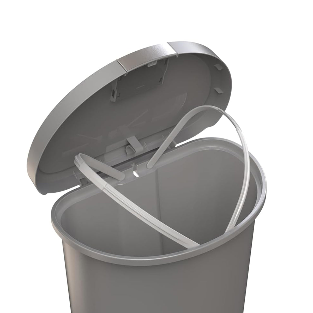 Curver Infinity 13 Gal Plastic Kitchen Trash Can with Foot Pedal and Locking Lid