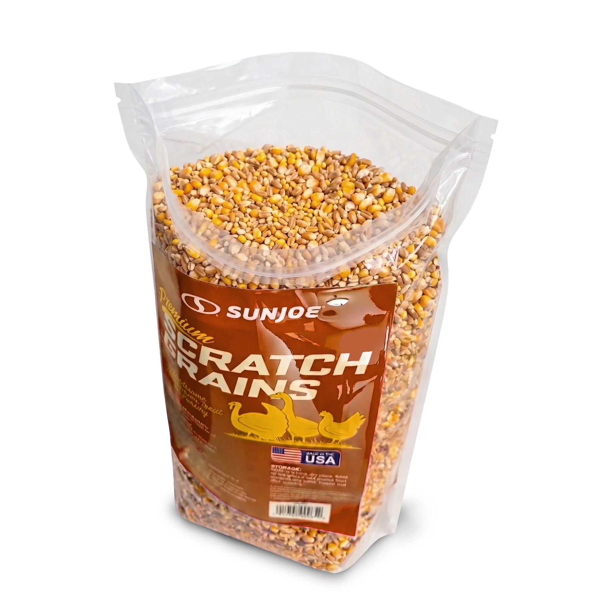 Sun Joe Premium Poultry Scratch Grain, Chicken Feed and Treats, 25 lb Bag