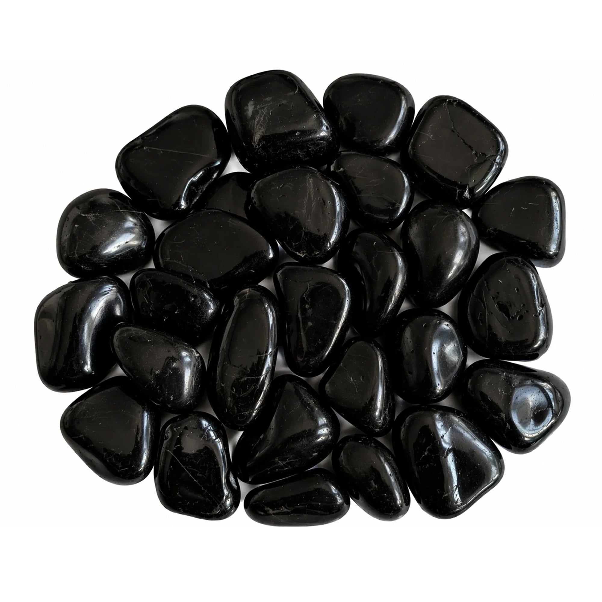 Sun Joe High-Polish Black Decorative River Rocks for Gardens & Decor, 40 lb Bag